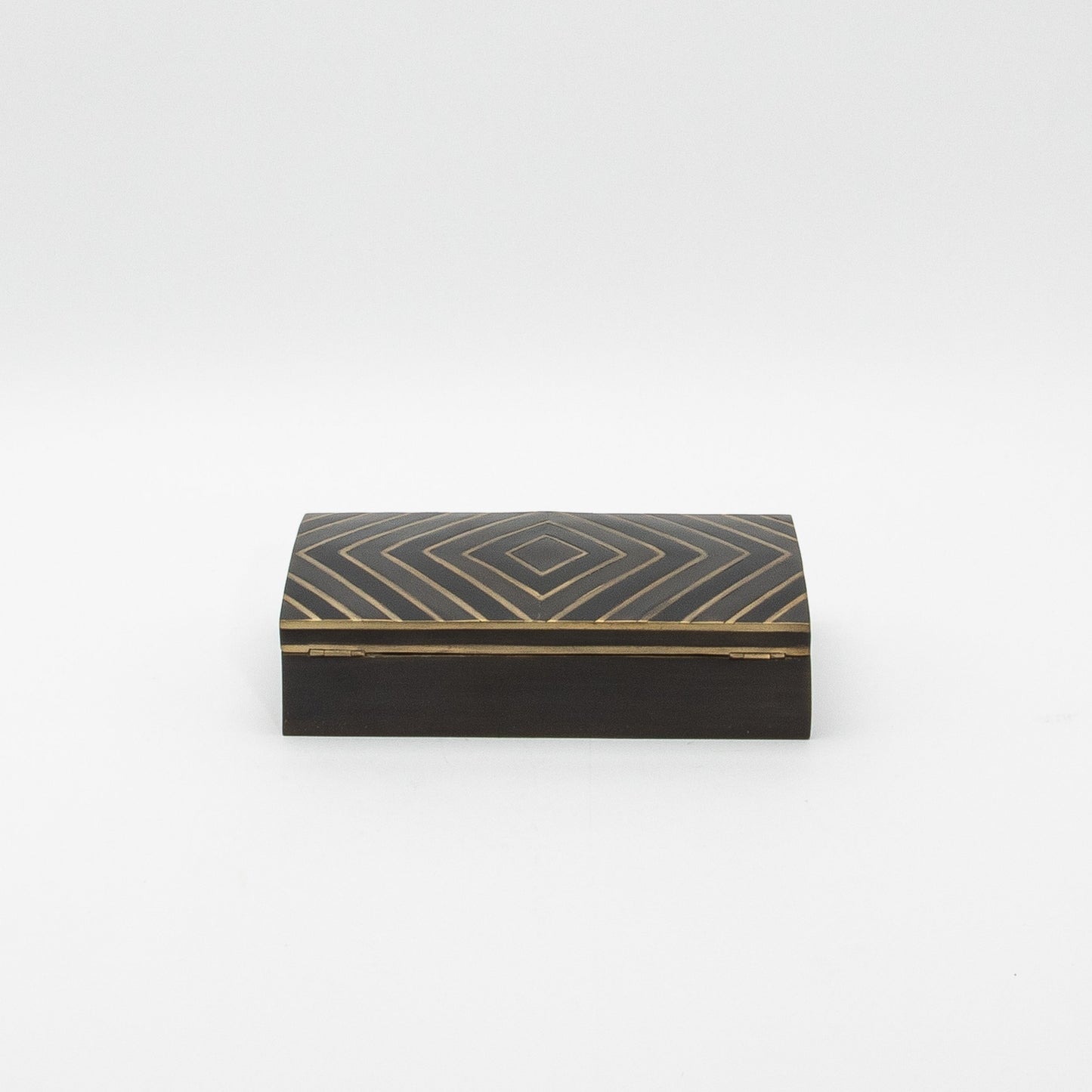 Set of 3 Boxes in Black Oak with Brass Details by R&Y Augousti