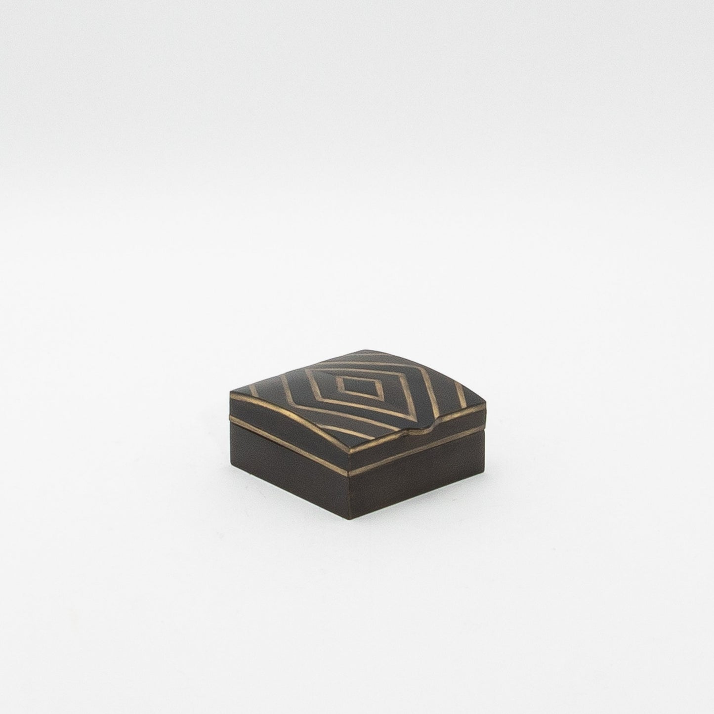 Set of 3 Boxes in Black Oak with Brass Details by R&Y Augousti