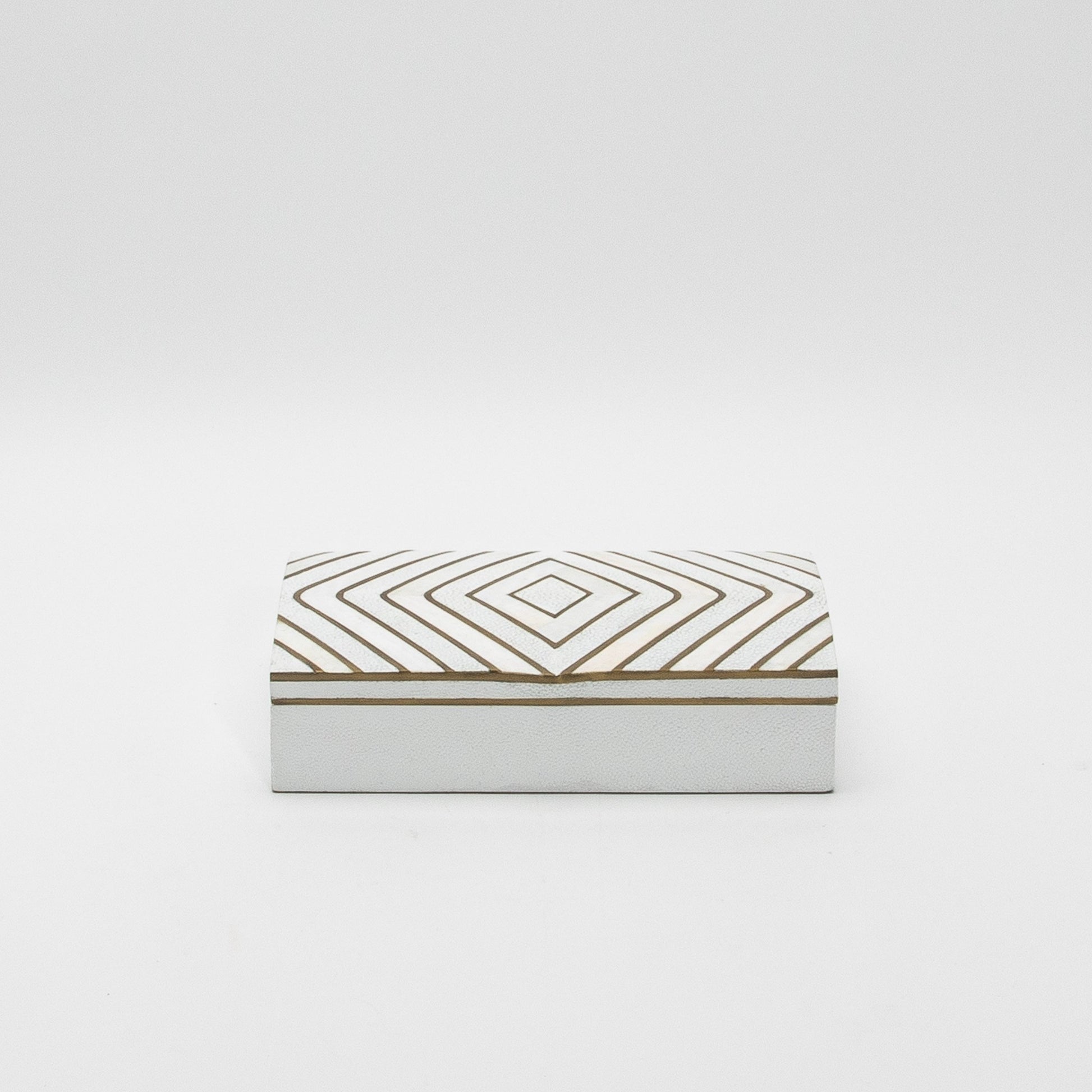 Set of 3 Shagreen Boxes with Mother of Pearl and Brass Details by R&Y Augousti