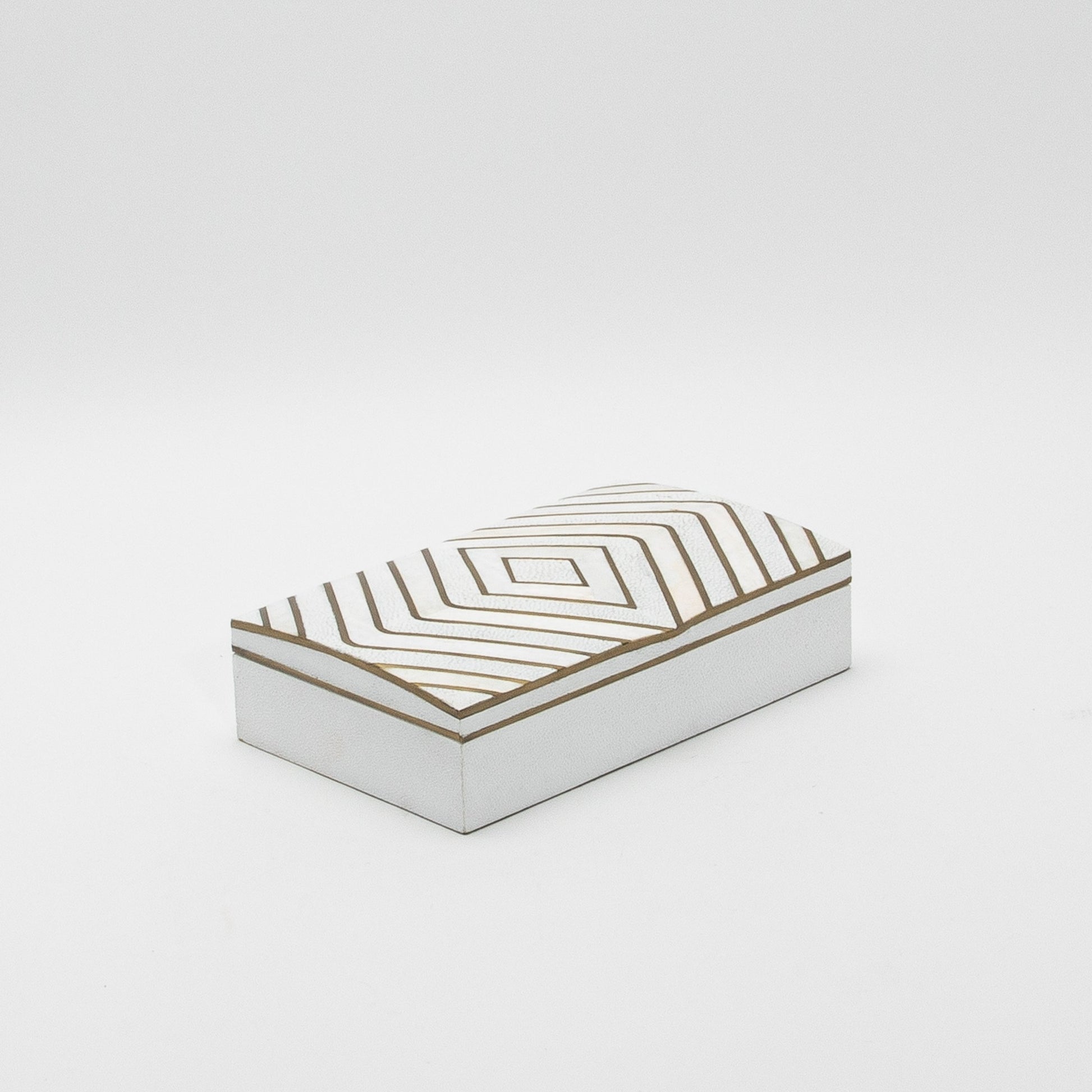 Set of 3 Shagreen Boxes with Mother of Pearl and Brass Details by R&Y Augousti