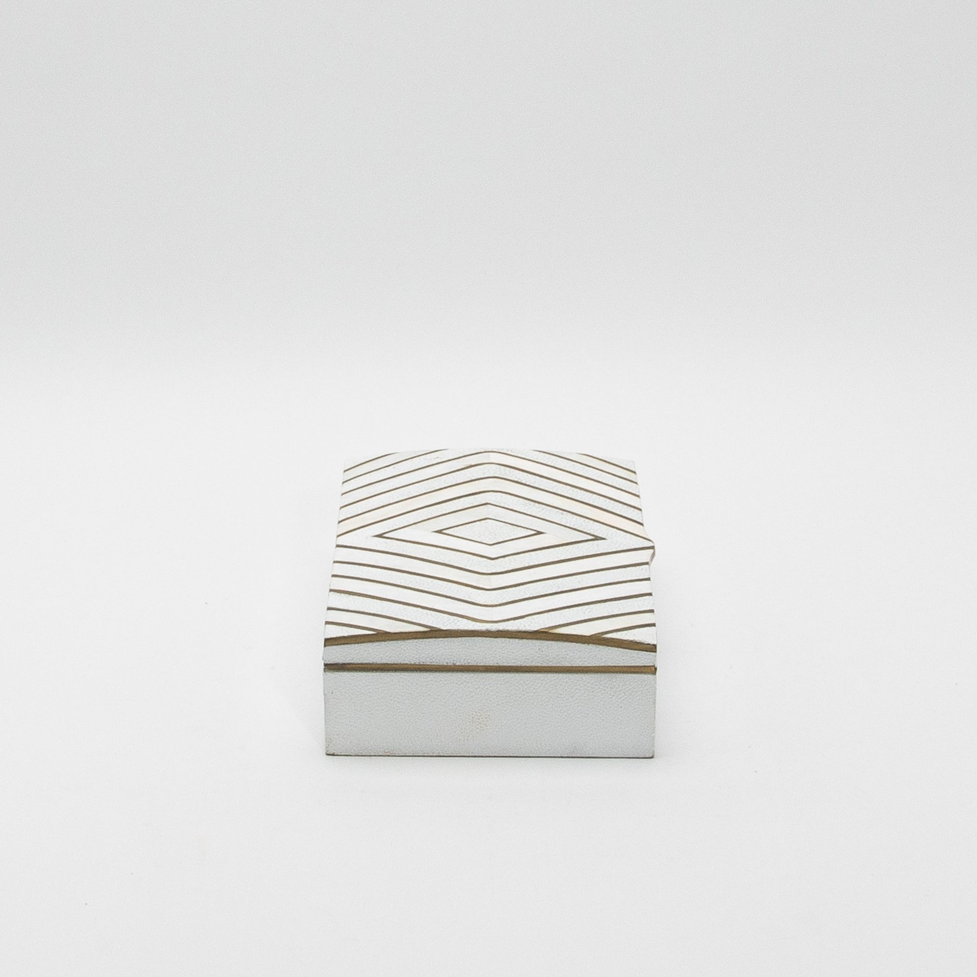 Set of 3 Shagreen Boxes with Mother of Pearl and Brass Details by R&Y Augousti
