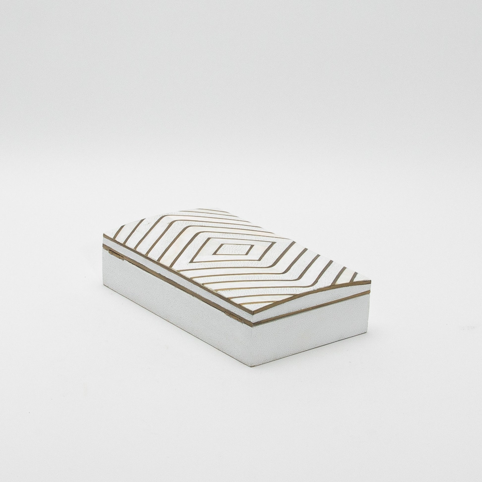 Set of 3 Shagreen Boxes with Mother of Pearl and Brass Details by R&Y Augousti