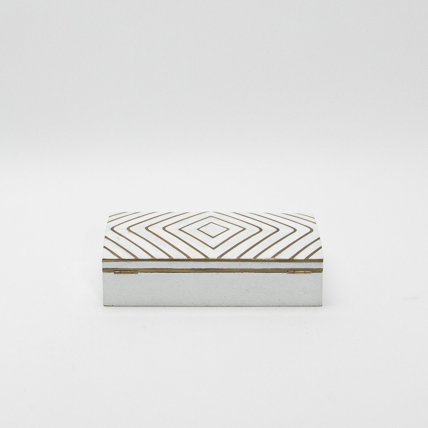 Set of 3 Shagreen Boxes with Mother of Pearl and Brass Details by R&Y Augousti