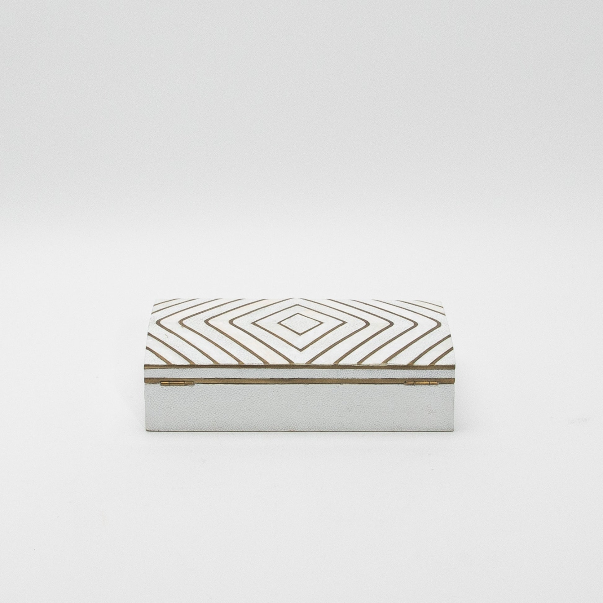 Set of 3 Shagreen Boxes with Mother of Pearl and Brass Details by R&Y Augousti