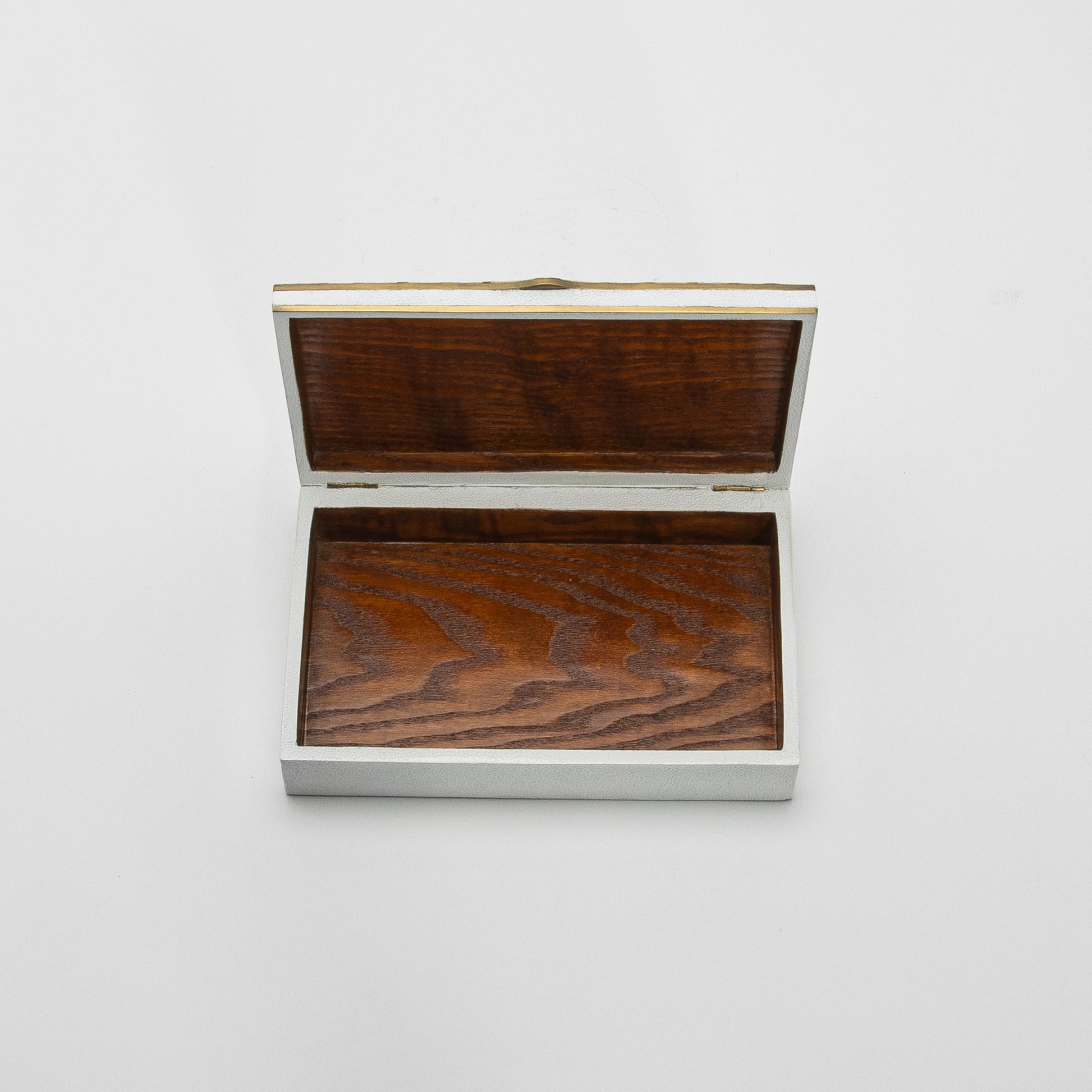 Set of 3 Shagreen Boxes with Mother of Pearl and Brass Details by R&Y Augousti