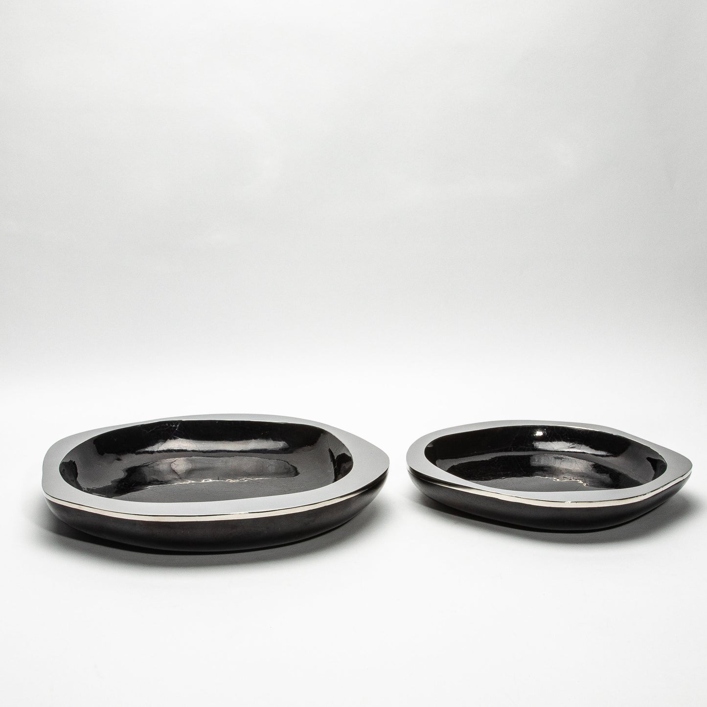 Bowl in Black Shell with Stainless Steel Details by R&Y Augousti
