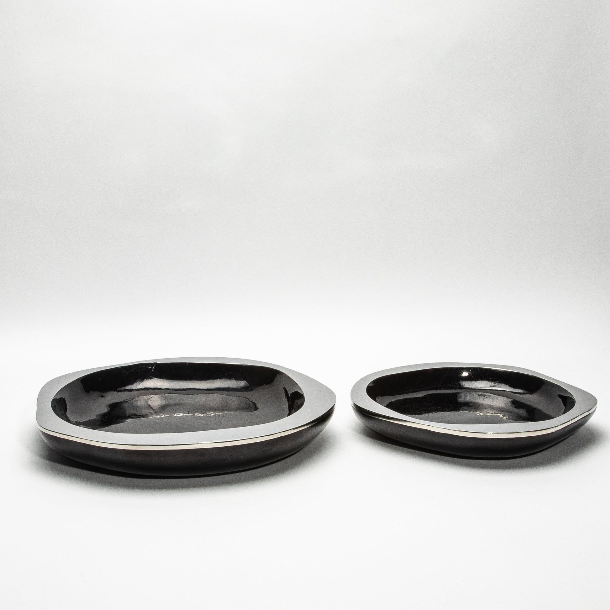 Bowl in Black Shell with Stainless Steel Details by R&Y Augousti