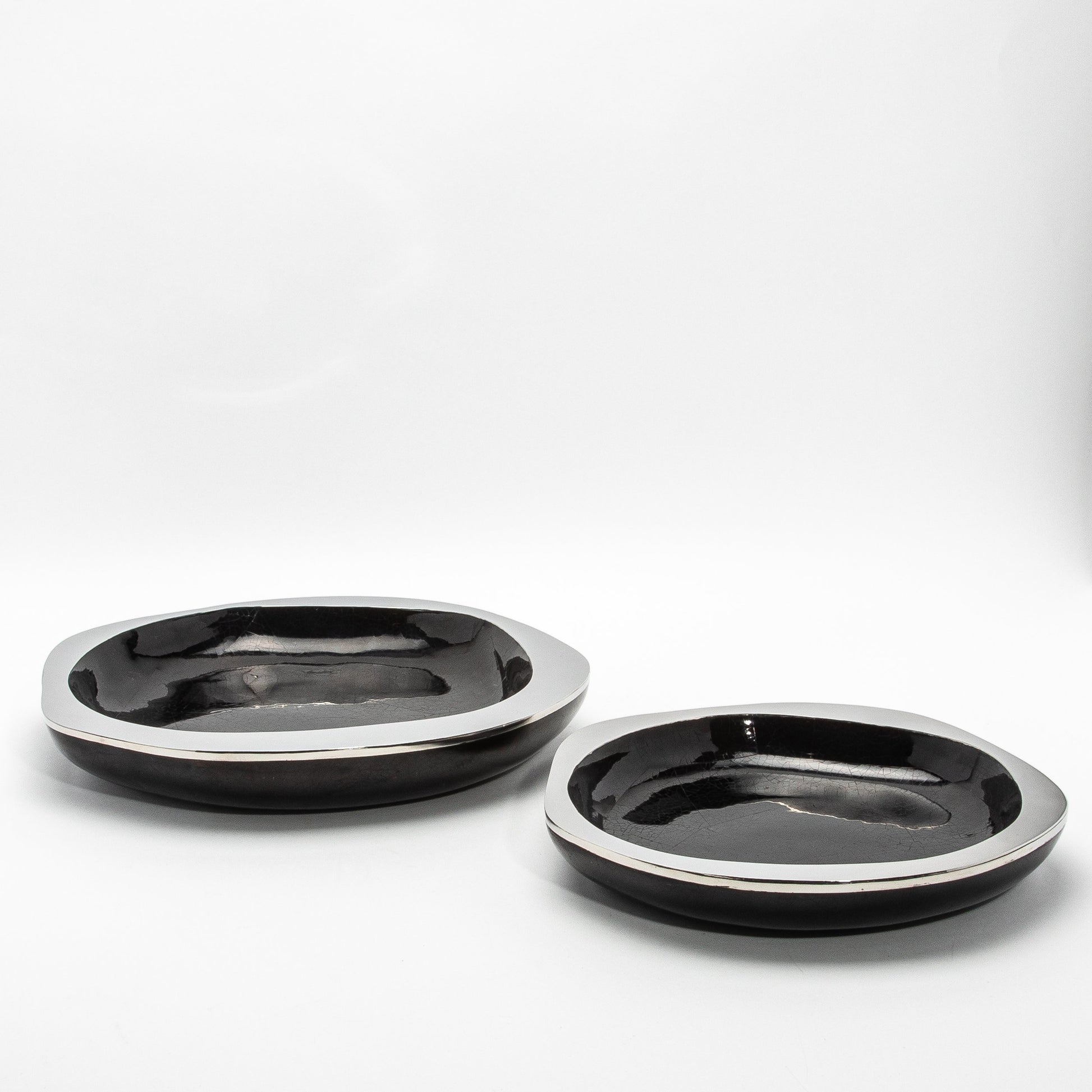Bowl in Black Shell with Stainless Steel Details by R&Y Augousti