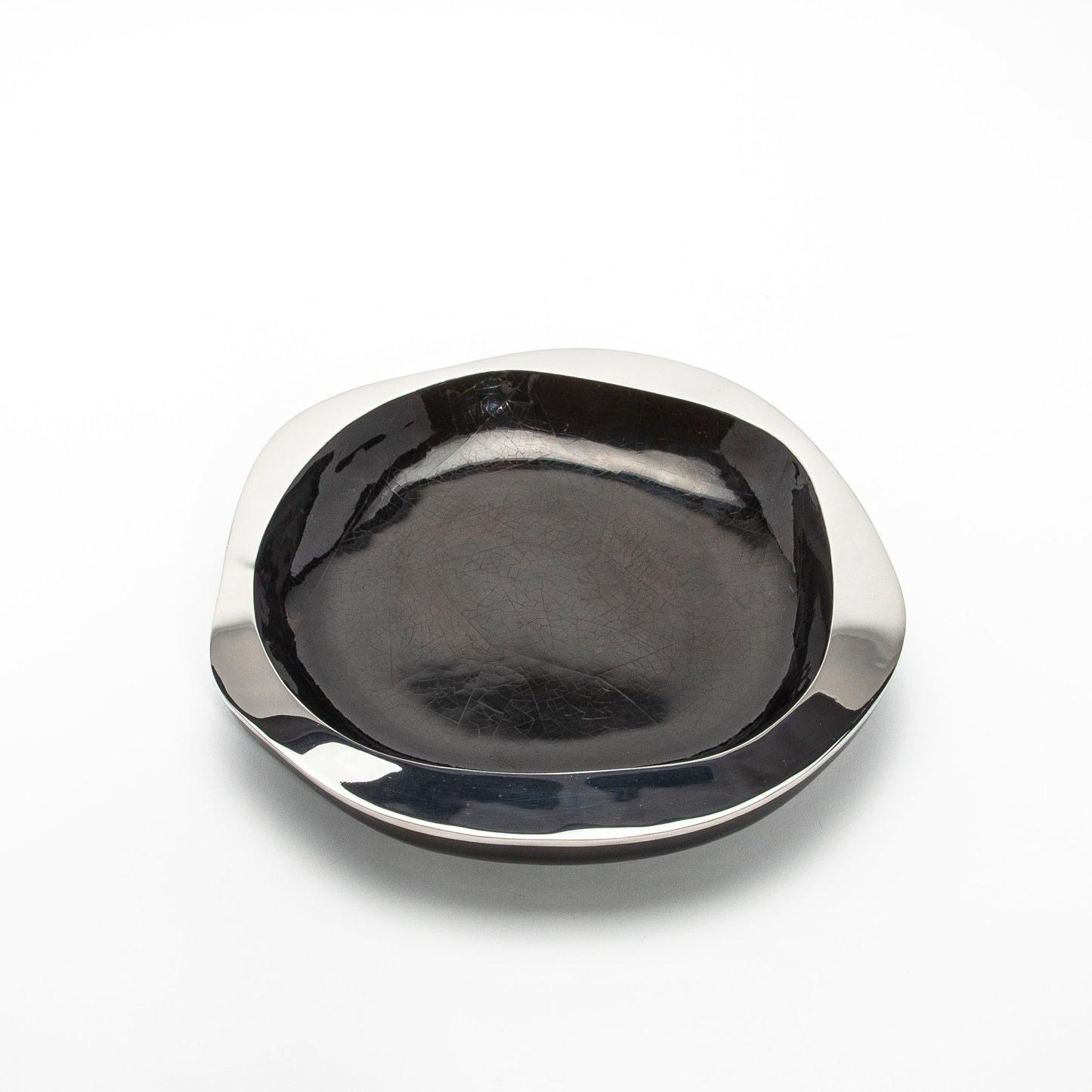 Bowl in Black Shell with Stainless Steel Details by R&Y Augousti