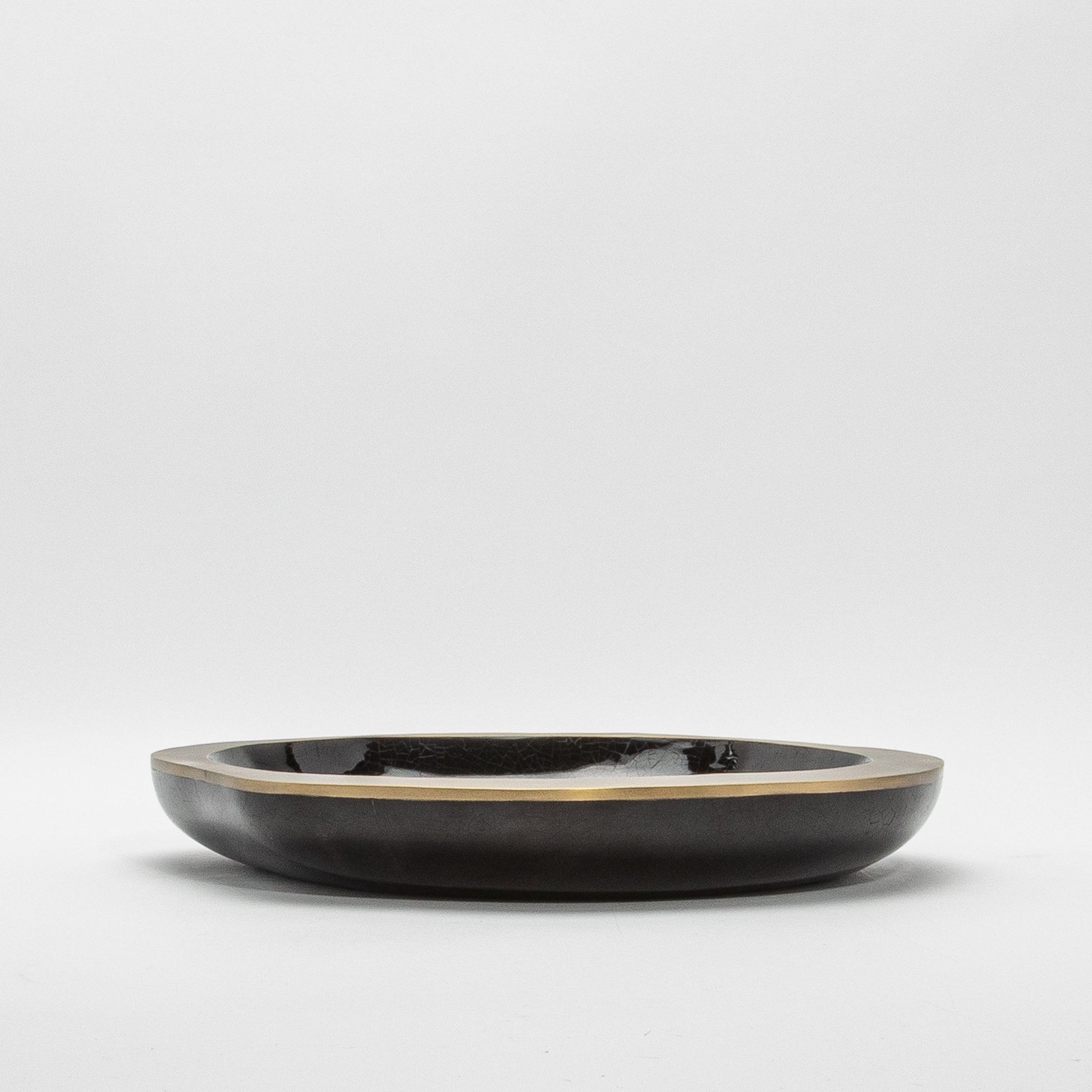 Bowl in Black Shell with Bronze Patina Brass Details by R&Y Augousti