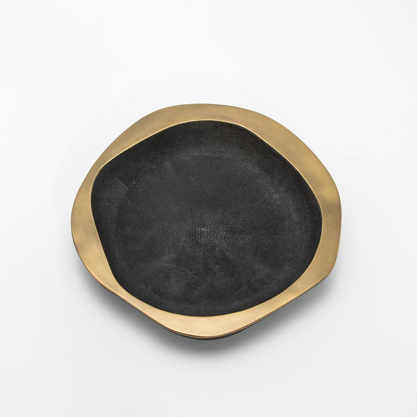 Bowl in Black Shagreen with Bronze Patina Brass Details by R&Y Augousti