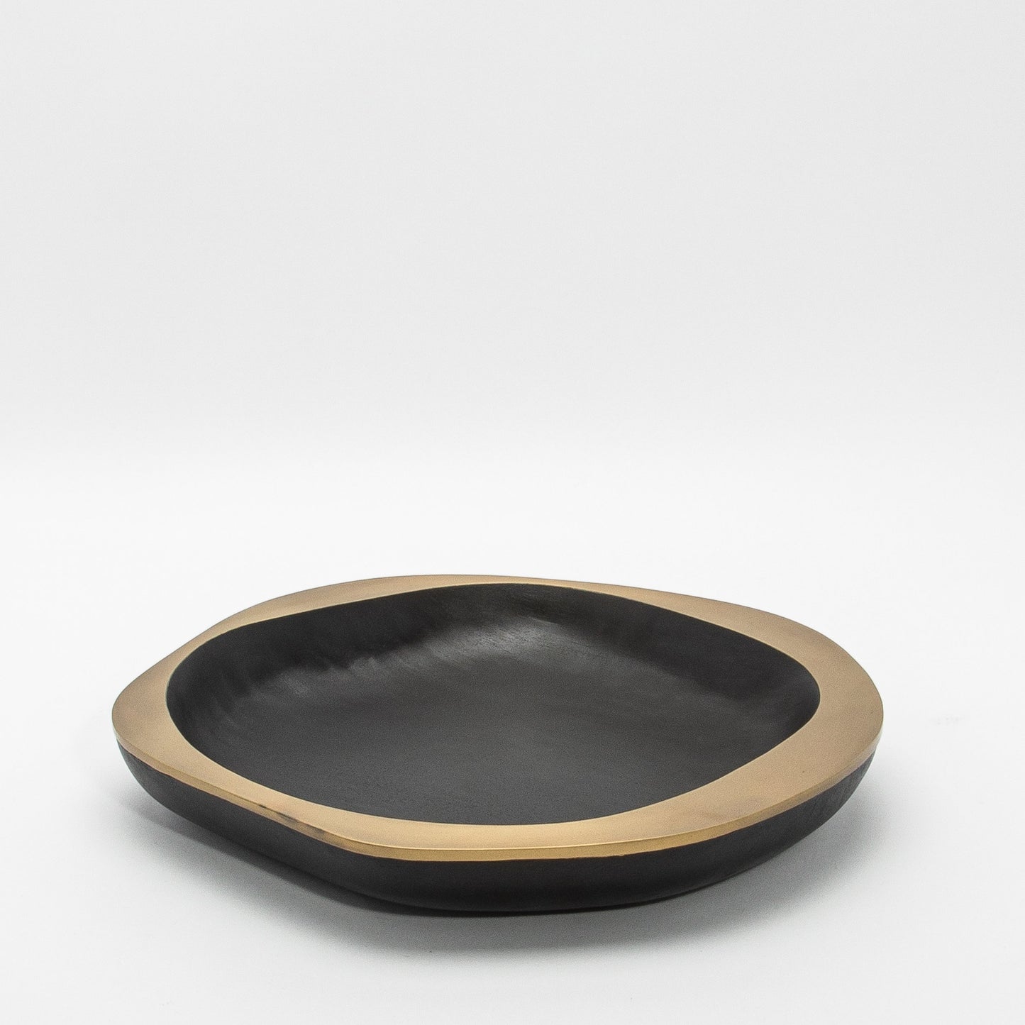 Bowl in Black Oak with Bronze Patina Brass Details by R&Y Augousti