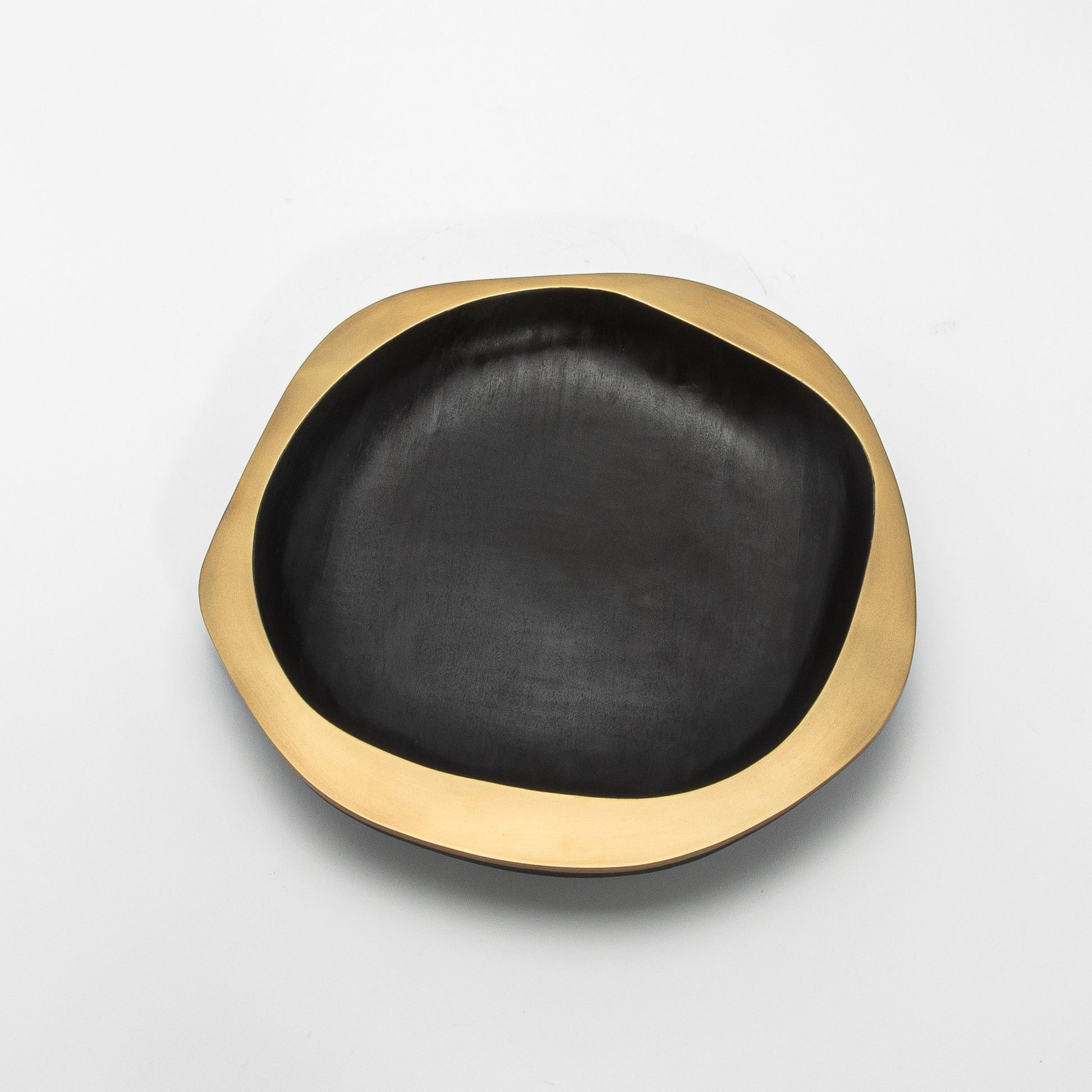 Bowl in Black Oak with Bronze Patina Brass Details by R&Y Augousti