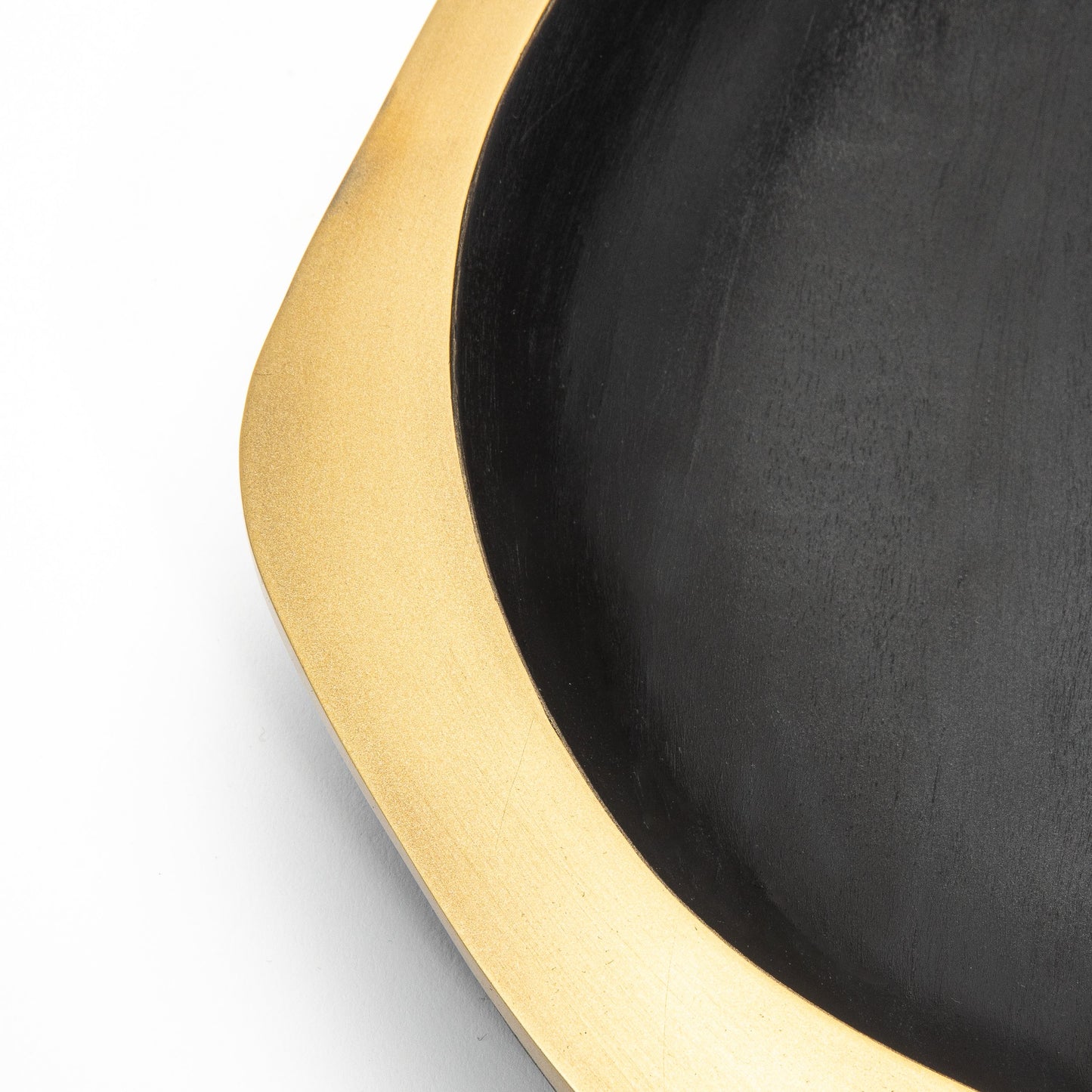 Bowl in Black Oak with Bronze Patina Brass Details by R&Y Augousti