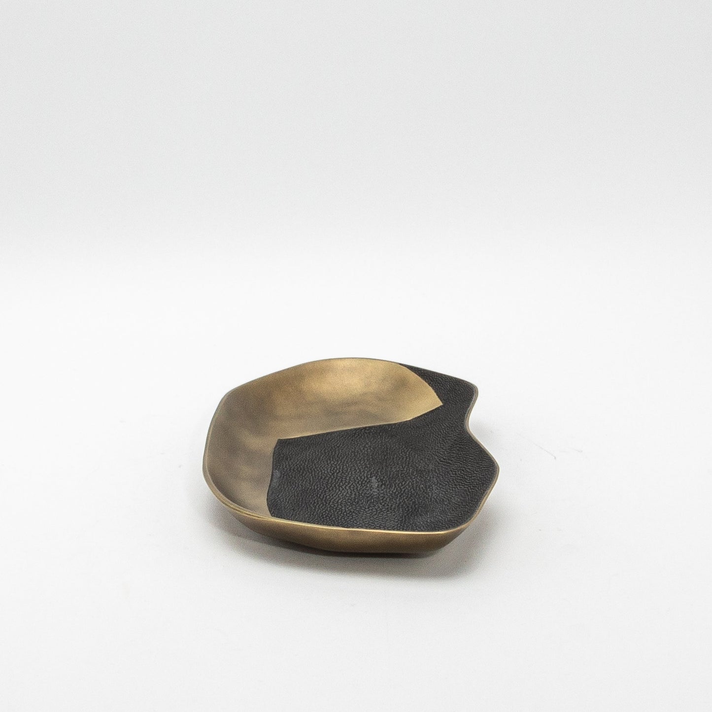 Bowl in Bronze Patina Brass with Black Shagreen Details by KIFU Paris
