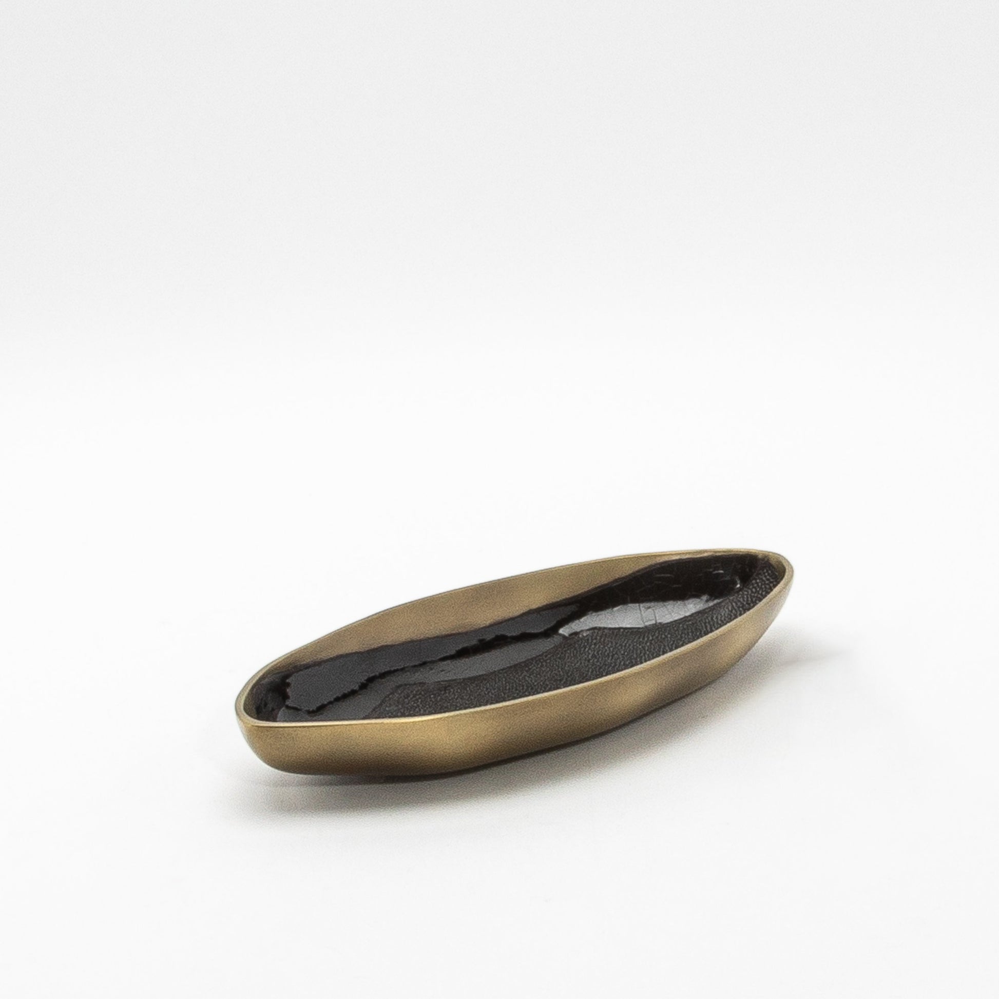 Bowl in Bronze Patina Brass with Black Shell Details by KIFU Paris