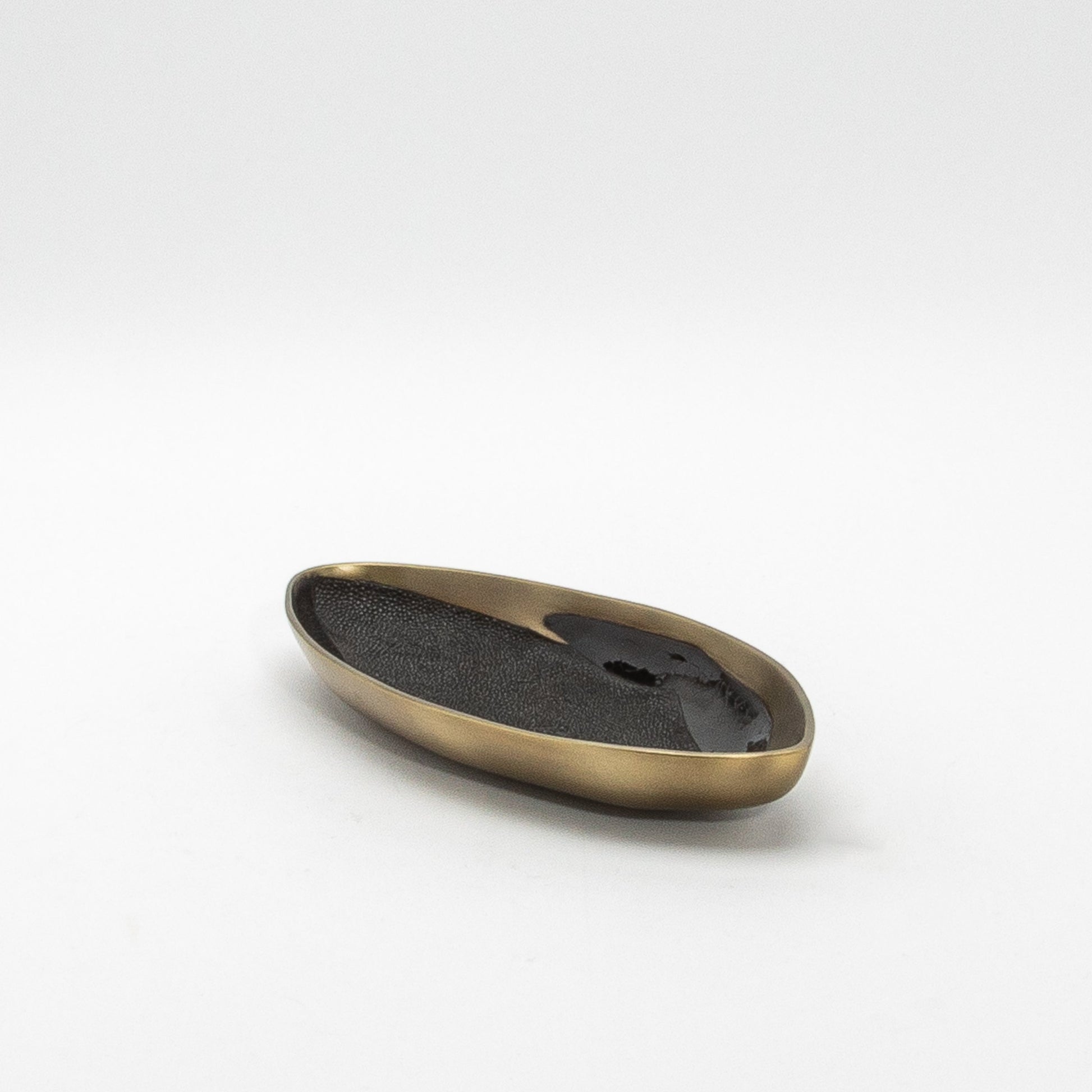 Bowl in Bronze Patina Brass with Black Shell Details by KIFU Paris