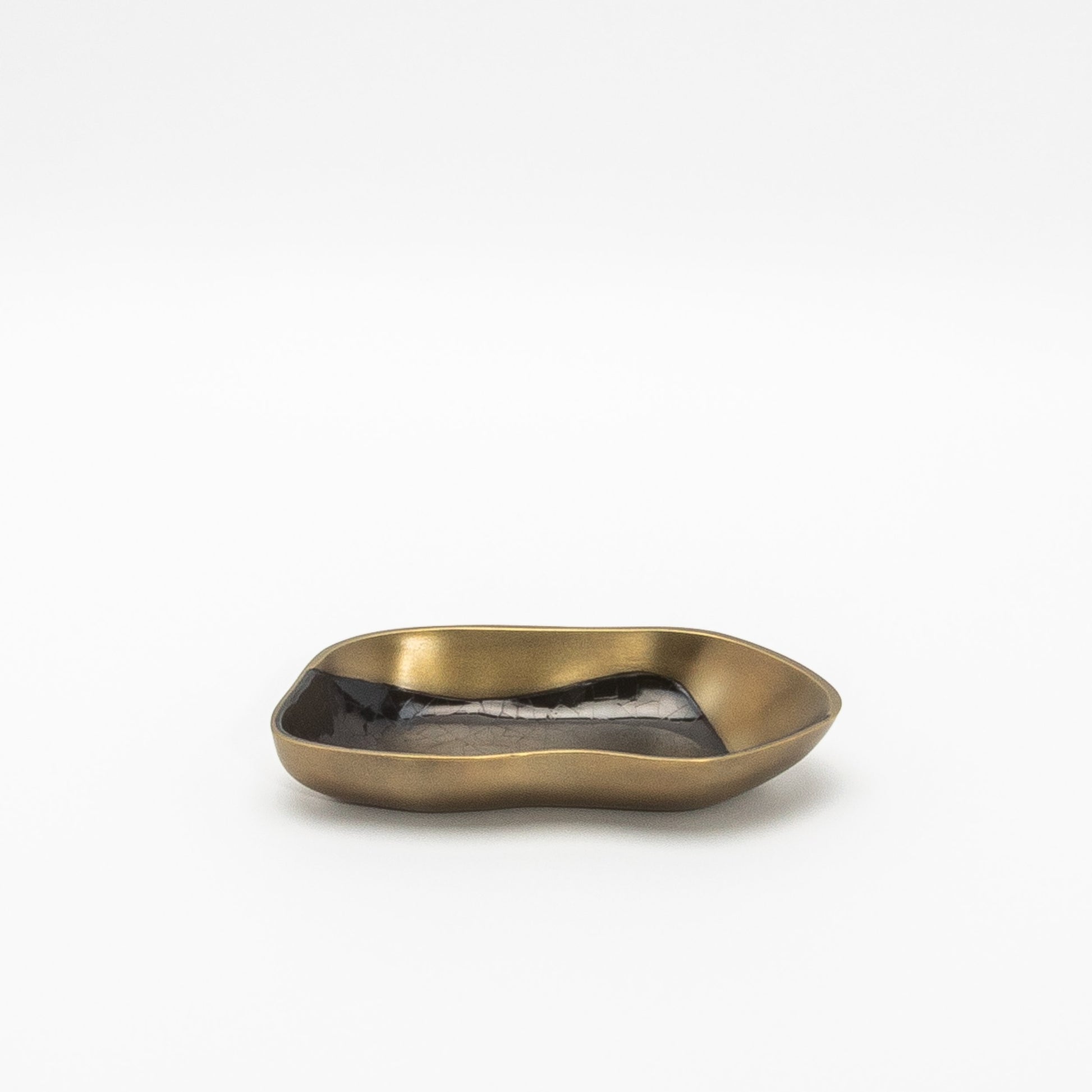 Bowl in Bronze Patina Brass with Black Shell Details by KIFU Paris