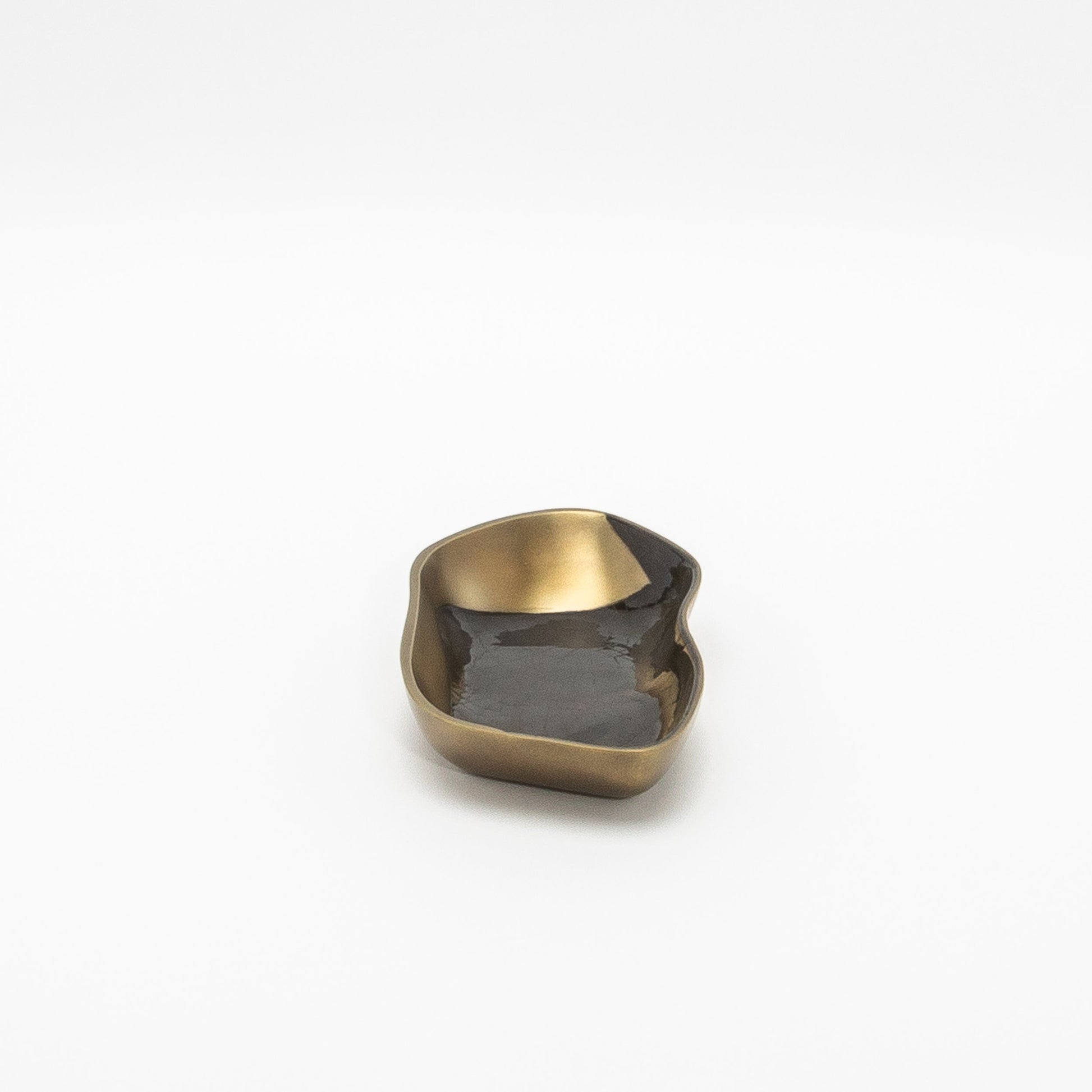Bowl in Bronze Patina Brass with Black Shell Details by KIFU Paris