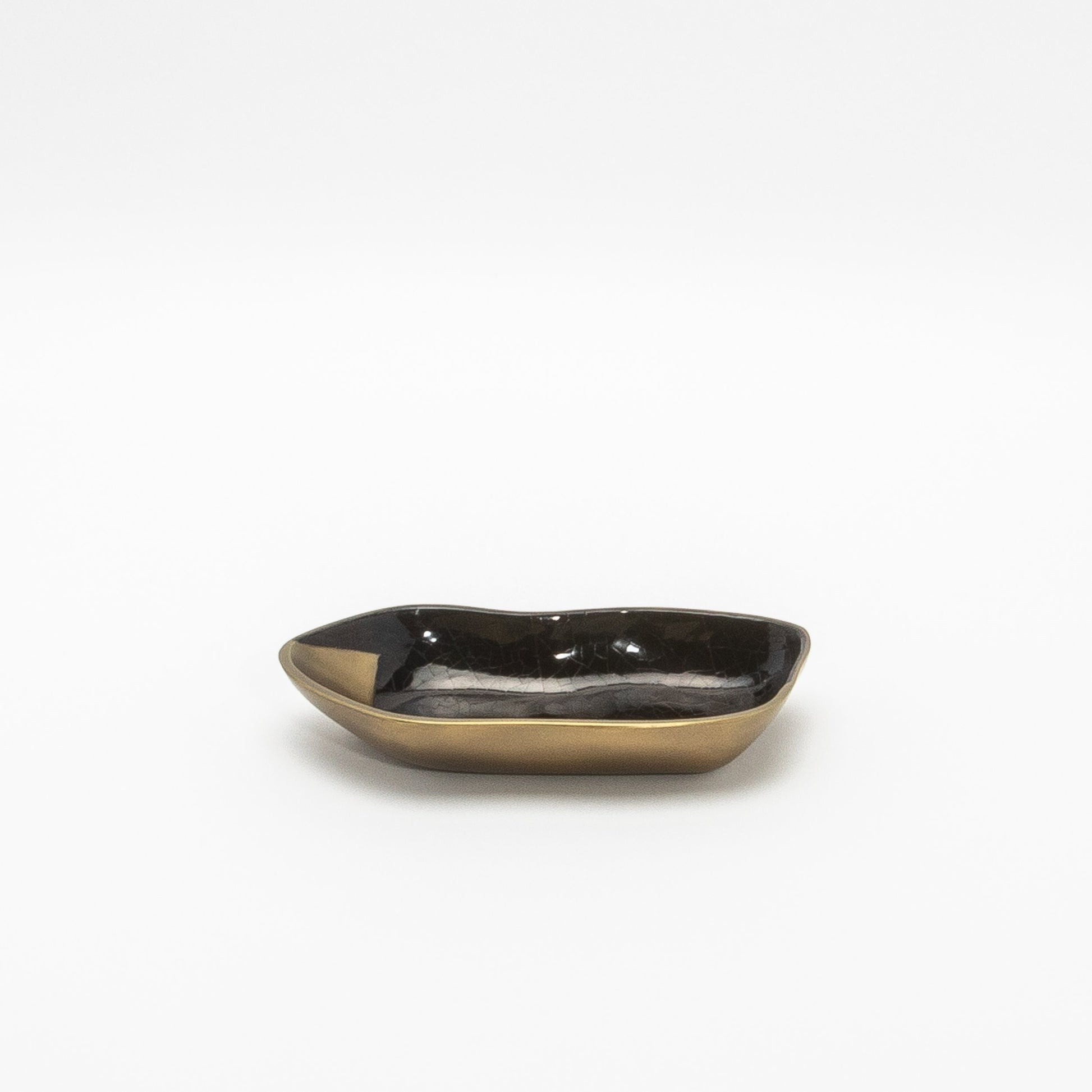 Bowl in Bronze Patina Brass with Black Shell Details by KIFU Paris