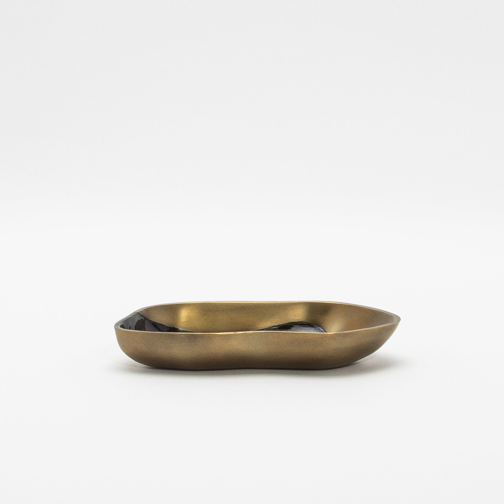 Bowl in Bronze Patina Brass with Black Shell Details by KIFU Paris