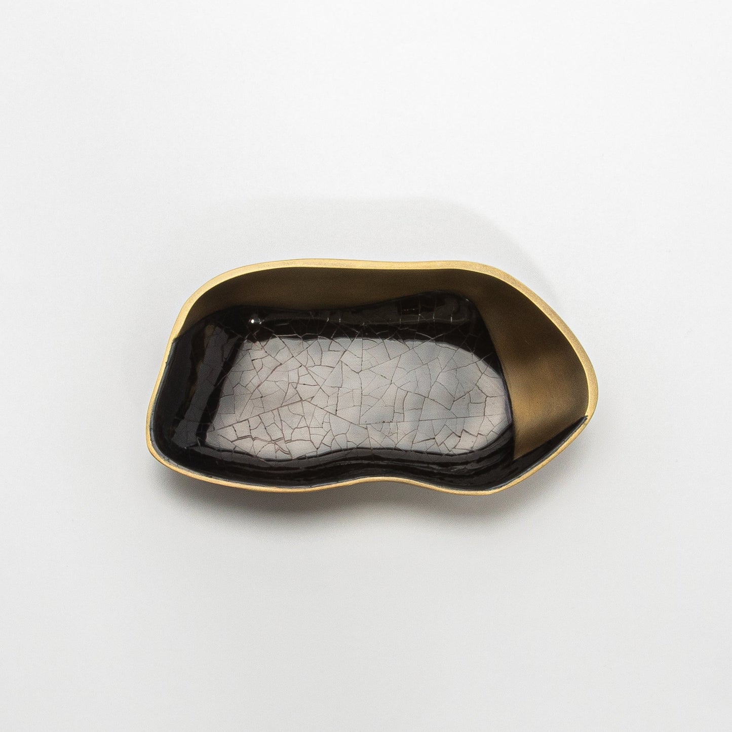 Bowl in Bronze Patina Brass with Black Shell Details by KIFU Paris