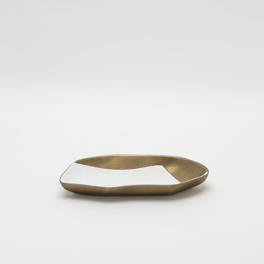 Bowl in Bronze Patina Brass with White Shagreen Details by KIFU Paris