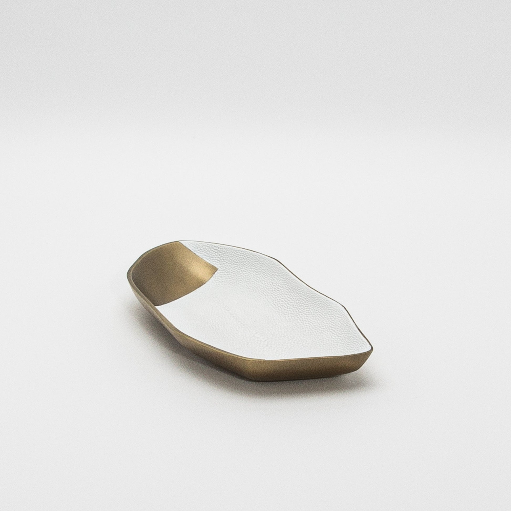Bowl in Bronze Patina Brass with White Shagreen Details by KIFU Paris