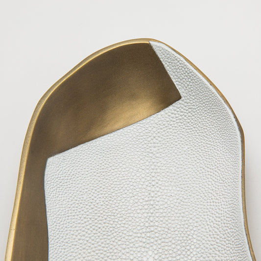 Bowl in Bronze Patina Brass with White Shagreen Details by KIFU Paris