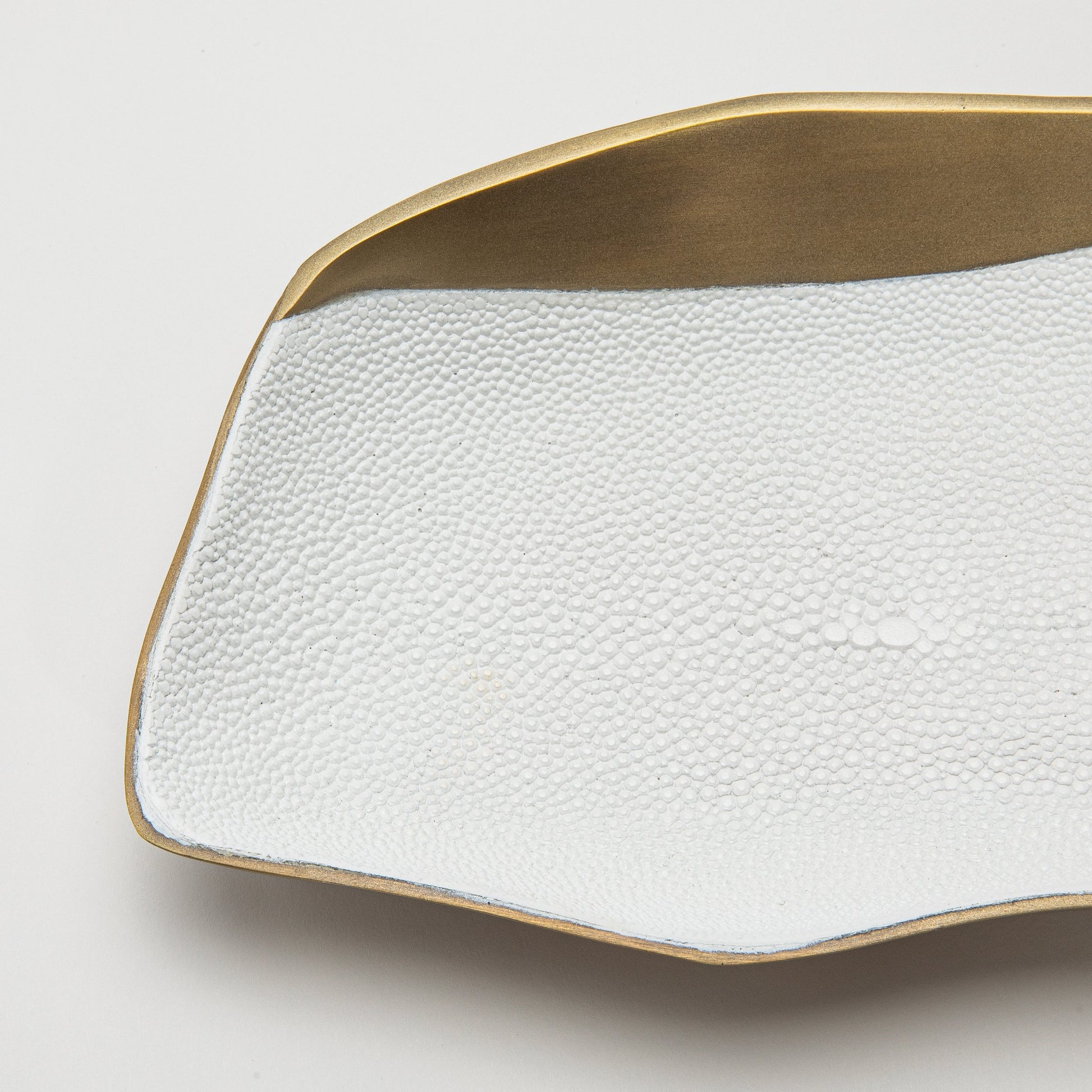 Bowl in Bronze Patina Brass with White Shagreen Details by KIFU Paris