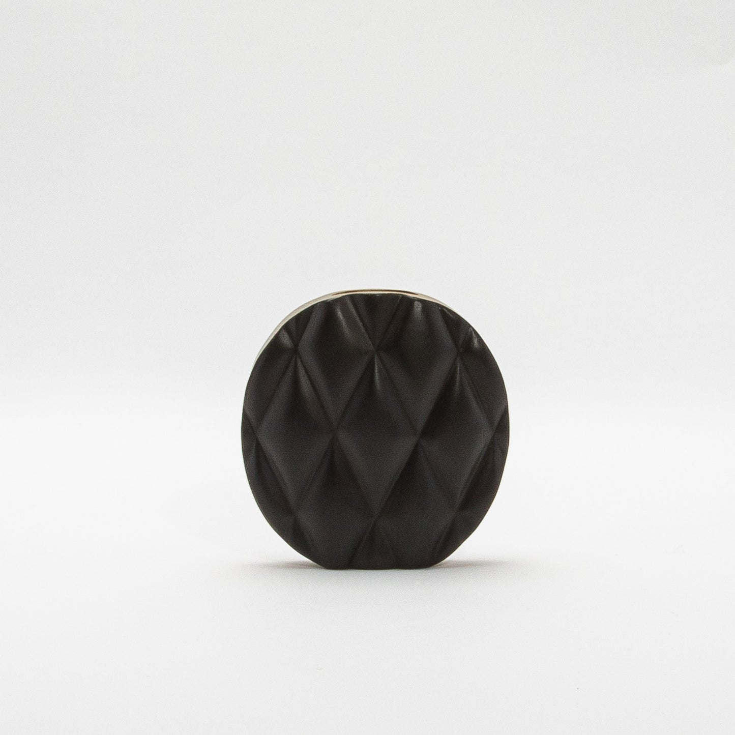 Quilted Vase in Black Oak with Brass by Kifu Paris