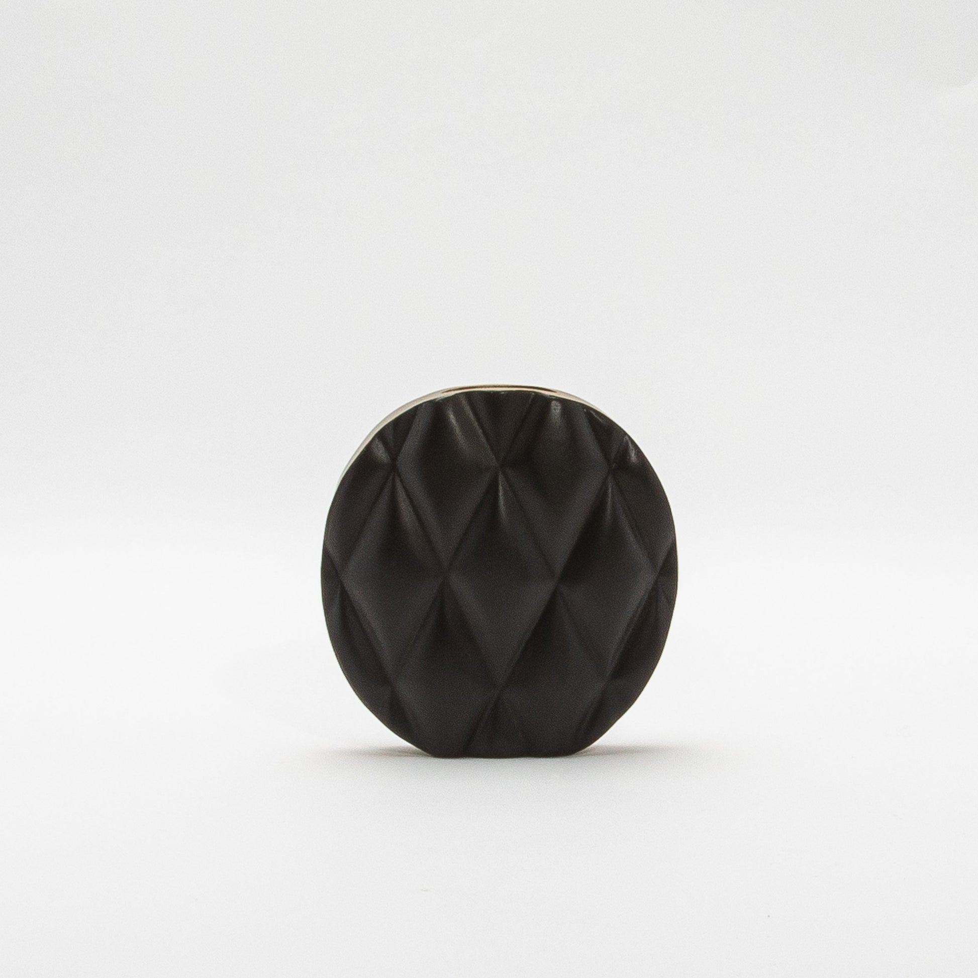 Quilted Vase in Black Oak with Brass by Kifu Paris