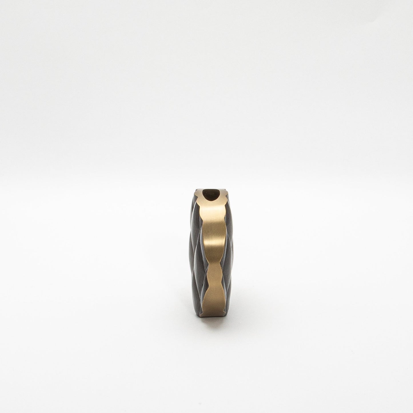 Quilted Vase in Black Shell with Brass by KIFU Paris