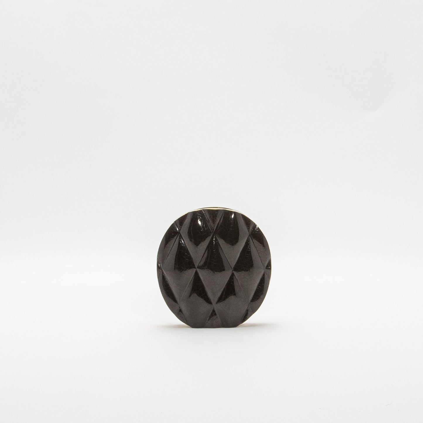 Quilted Vase in Black Shell with Brass by KIFU Paris