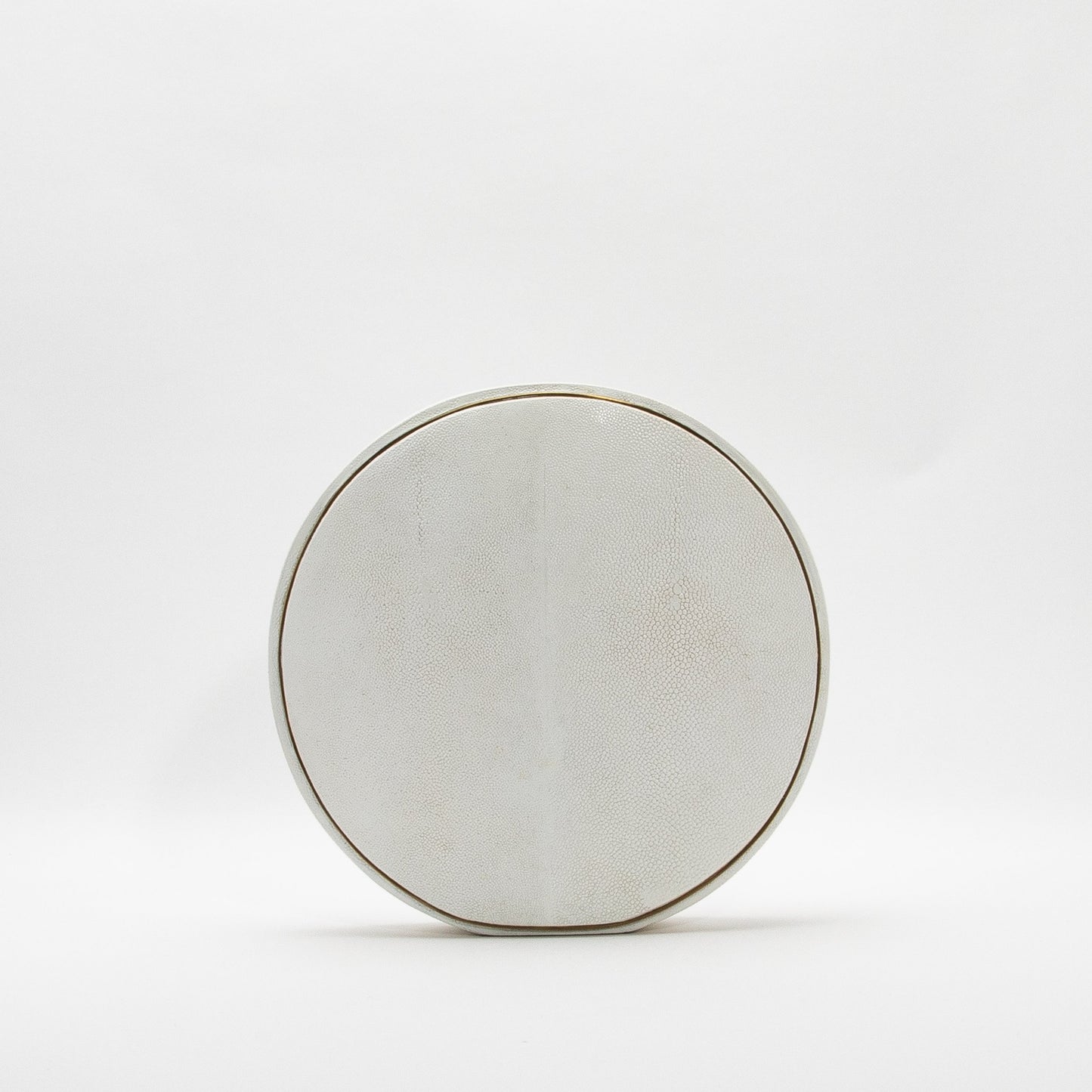 Vase in White Shagreen with Brass by R&Y Augousti