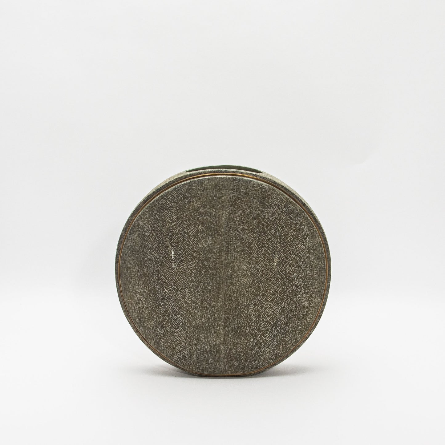 Vase in Grey Shagreen with Brass by R&Y Augousti