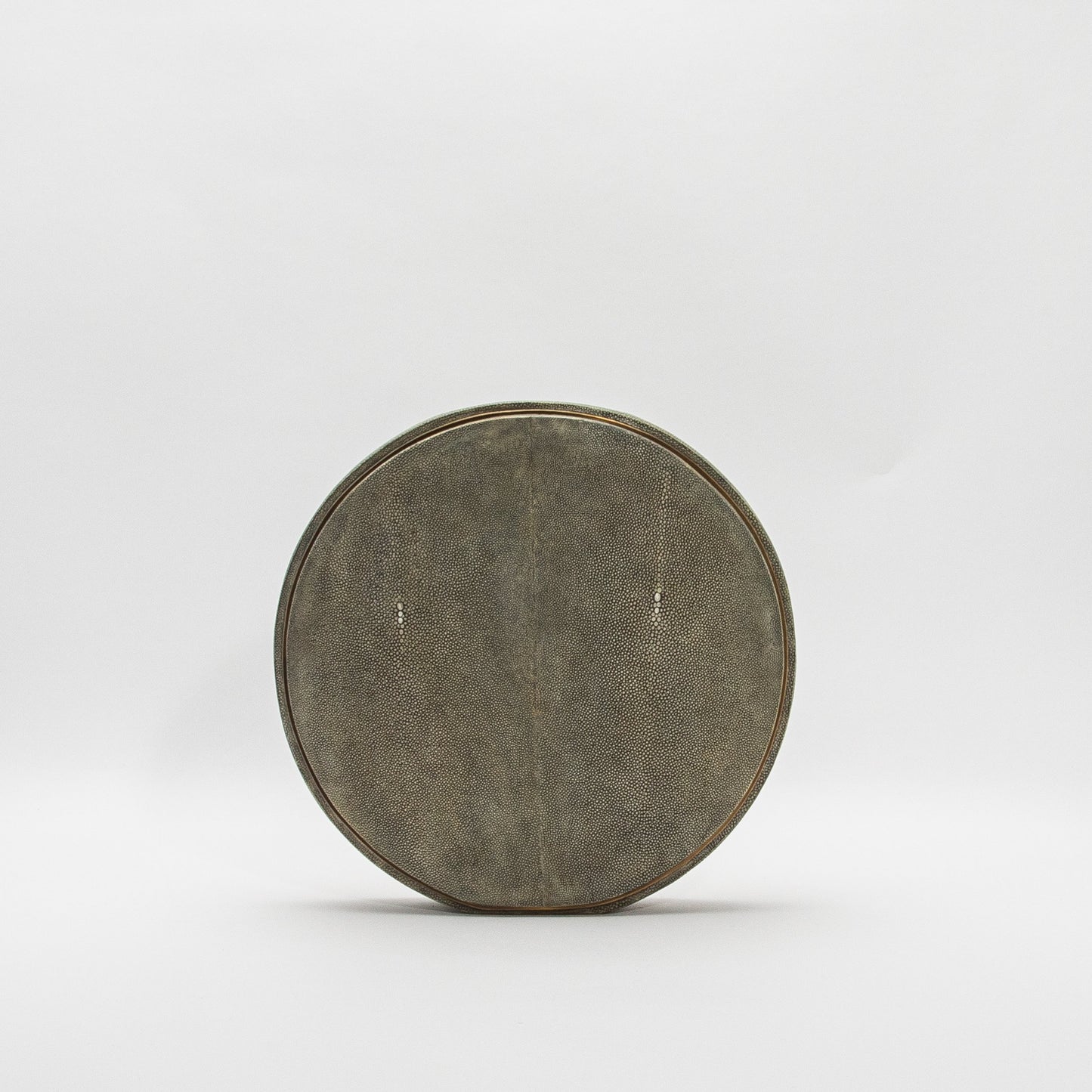 Vase in Grey Shagreen with Brass by R&Y Augousti
