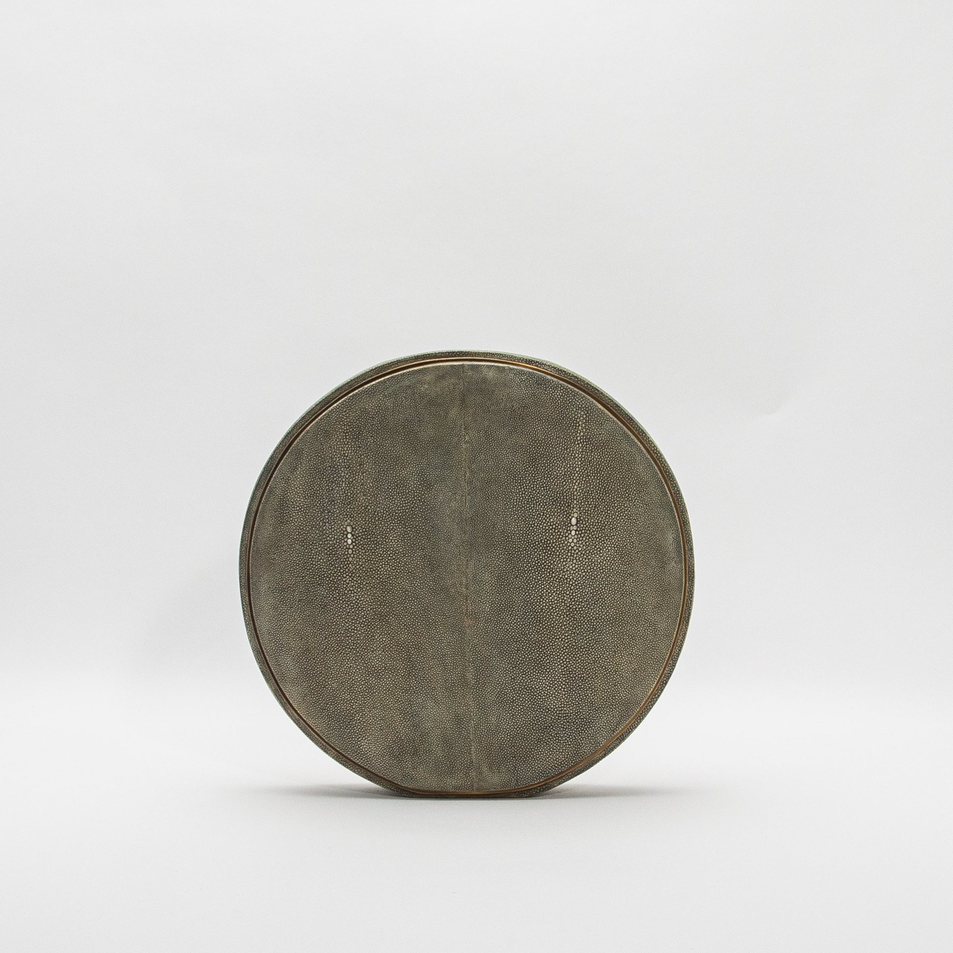 Vase in Grey Shagreen with Brass by R&Y Augousti