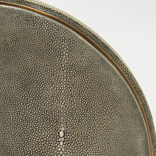 Vase in Grey Shagreen with Brass by R&Y Augousti