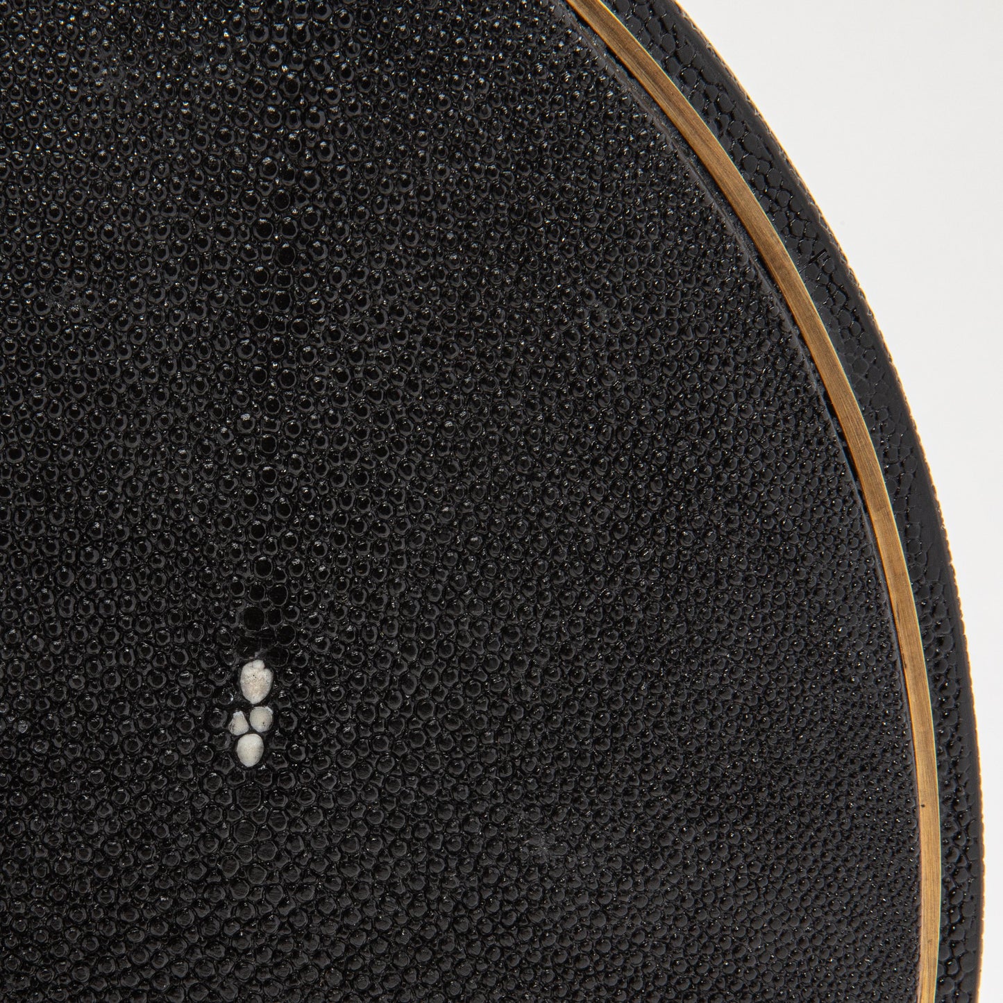Vase in Black Shagreen with Brass by R&Y Augousti