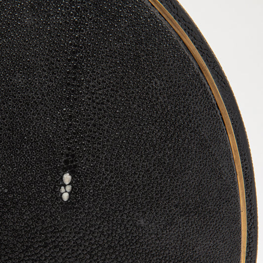 Vase in Black Shagreen with Brass by R&Y Augousti