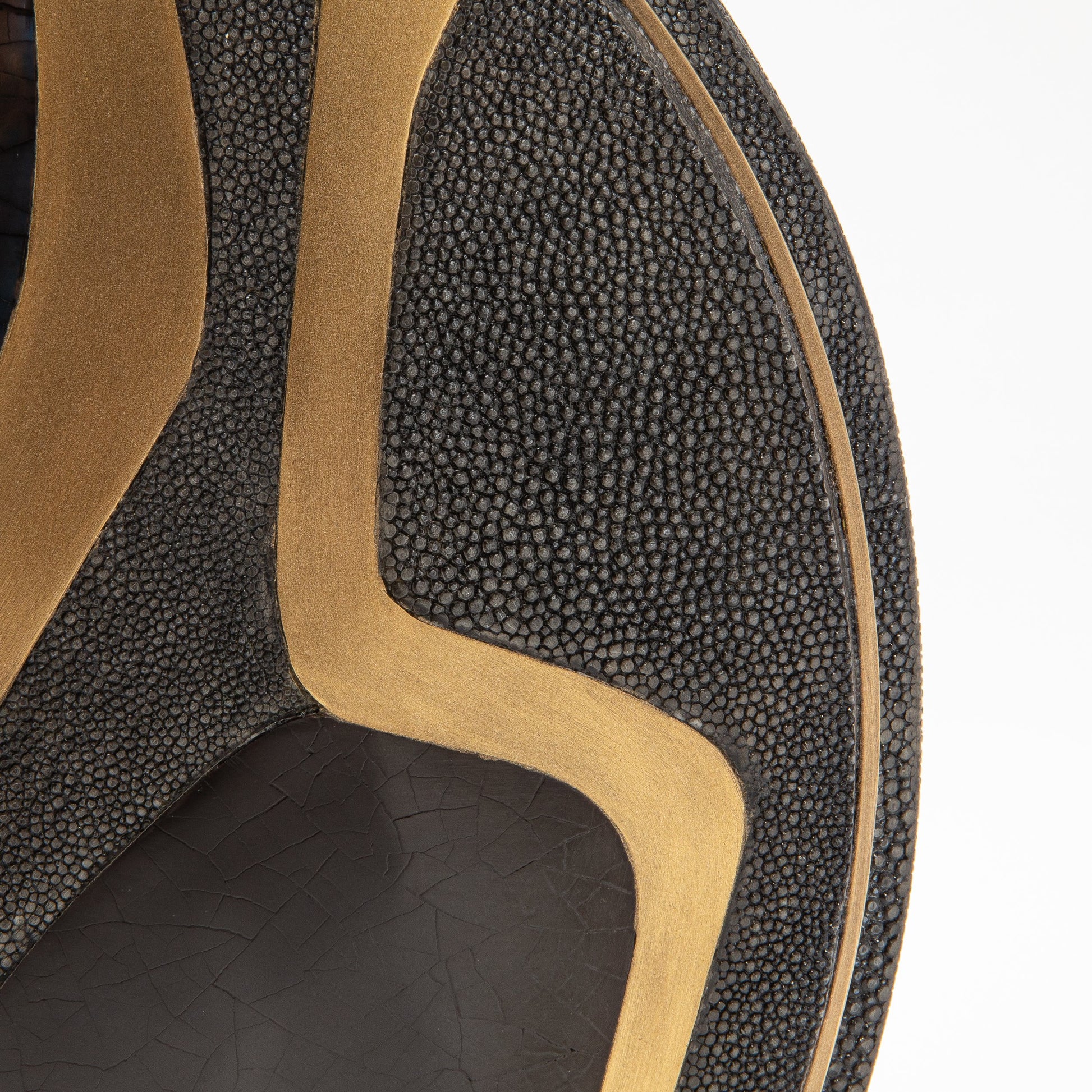 Vase in Black Shagreen, Shell, and Brass by R&Y Augousti