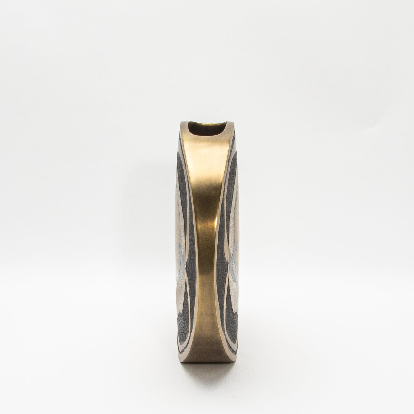 Vase in Cream Shagreen, Shell, and Brass by R&Y Augousti