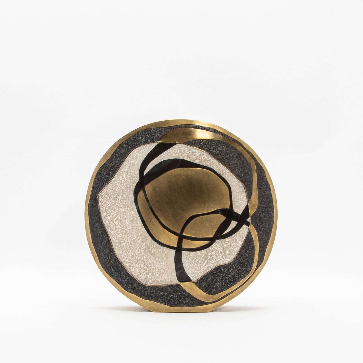 Vase in Cream Shagreen, Shell, and Brass by R&Y Augousti