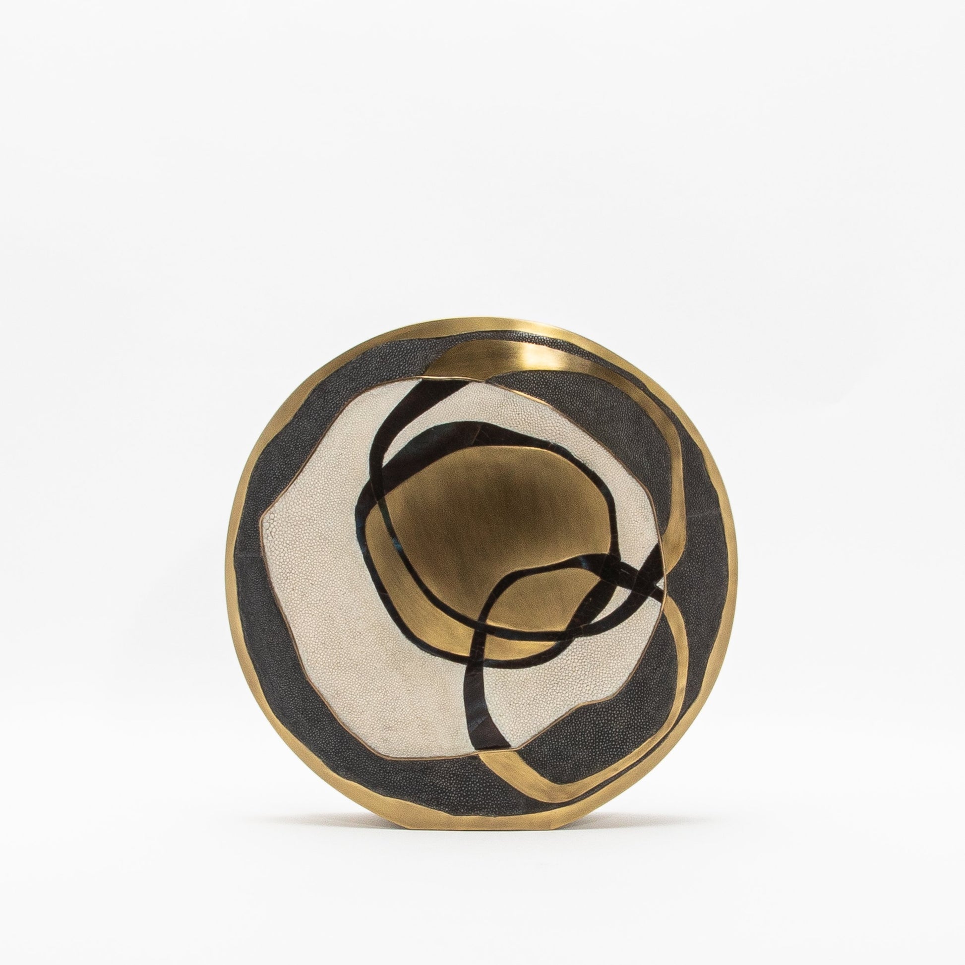 Vase in Cream Shagreen, Shell, and Brass by R&Y Augousti