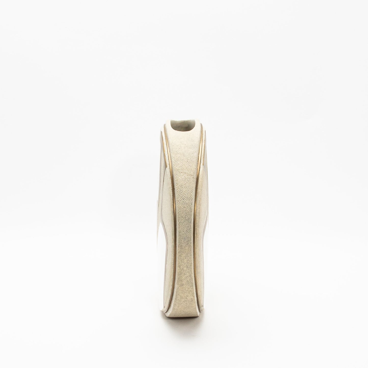 Vase in Cream Shagreen, Mother of Pearl, and Brass by R&Y Augousti