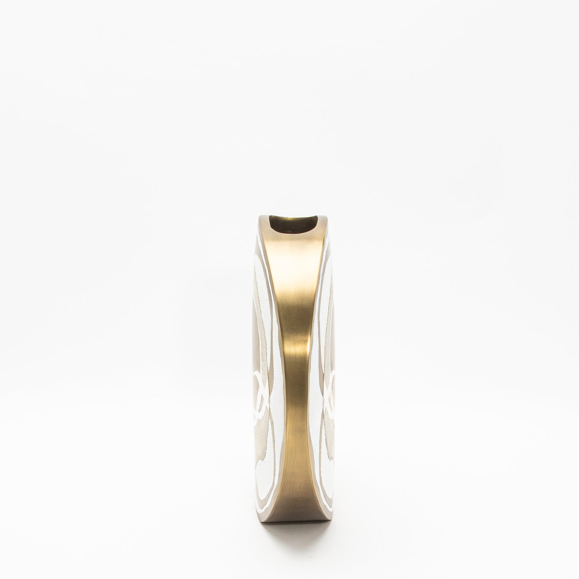 Vase in Cream Shagreen, Mother of Pearl, and Brass by R&Y Augousti