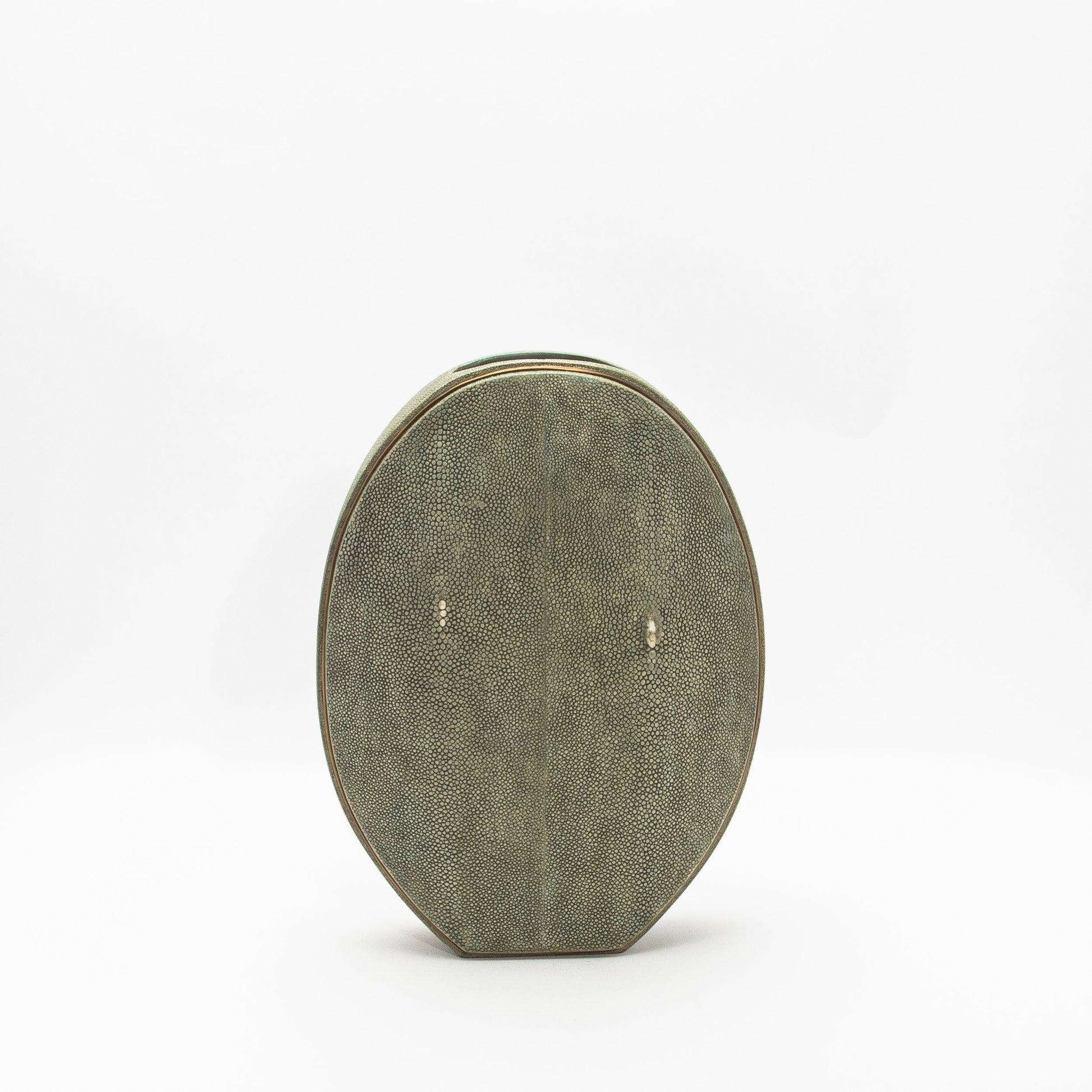 Vase in Grey Shagreen with Brass by R&Y Augousti