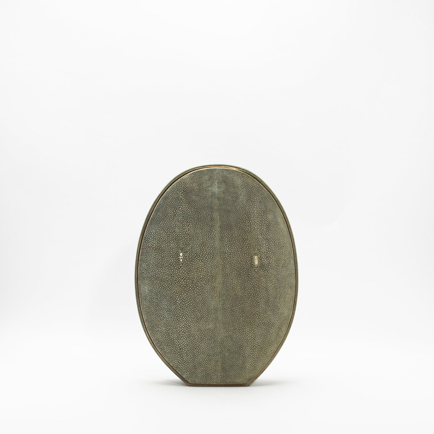 Vase in Grey Shagreen with Brass by R&Y Augousti