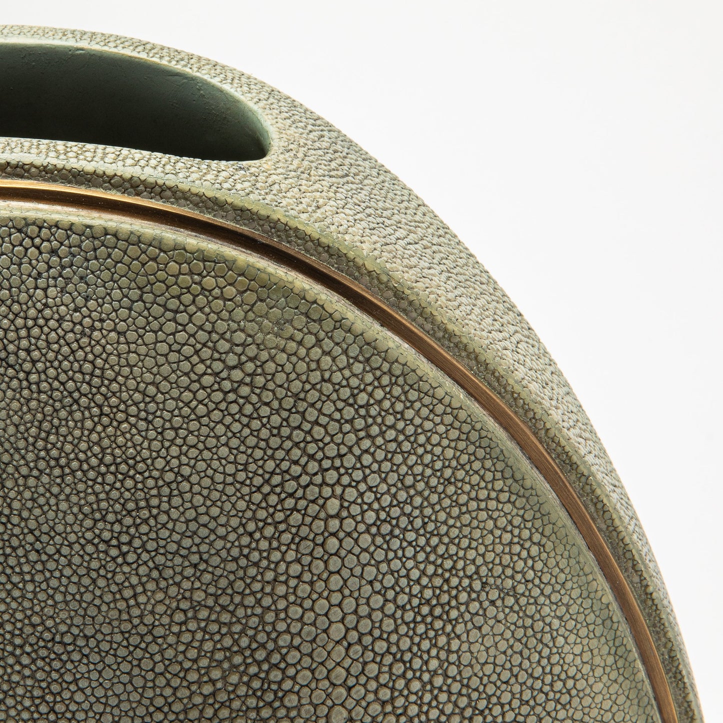 Vase in Grey Shagreen with Brass by R&Y Augousti
